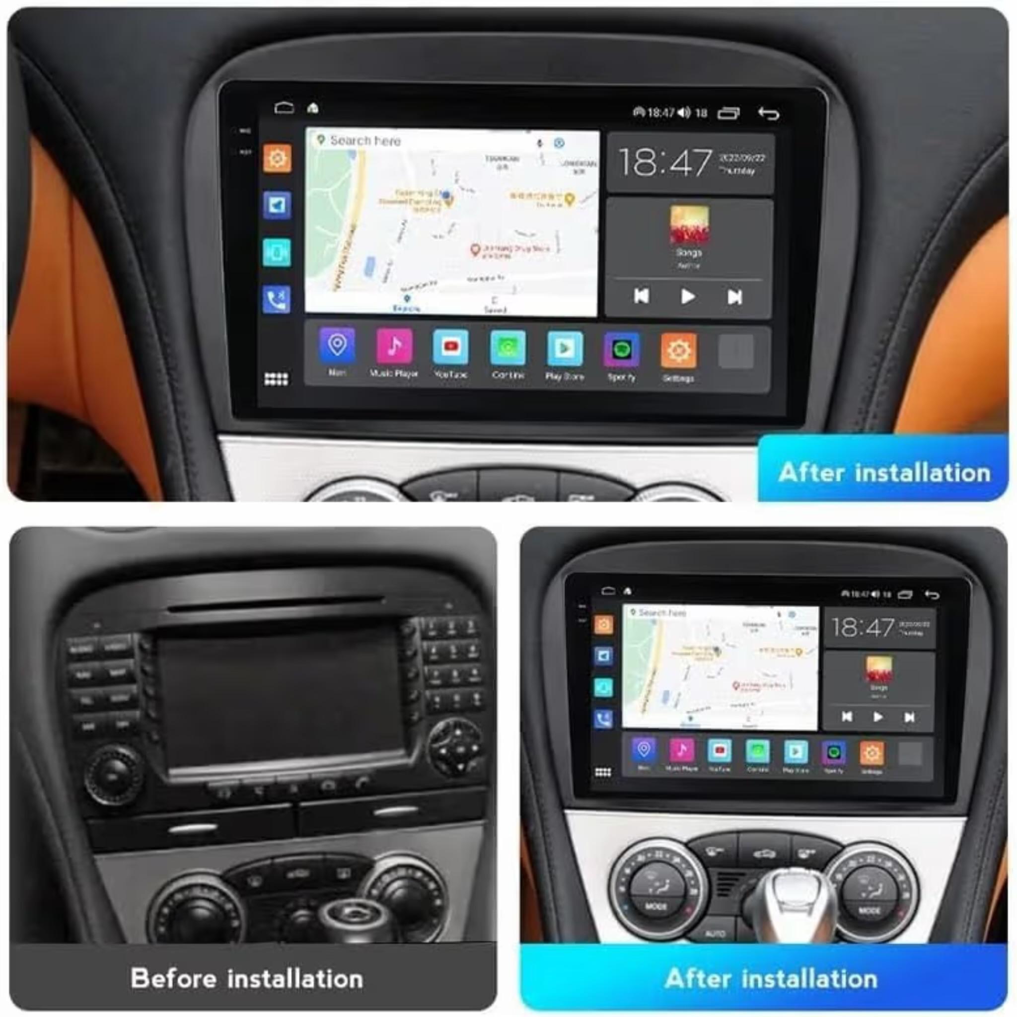 Android Car Stereo for Mercedes Benz SL R230 SL350 SL500 SL55 SL600 SL65 2001-2007 9 Inch IPS.QLED Touch Screen with AHD Camera Included - Image 3