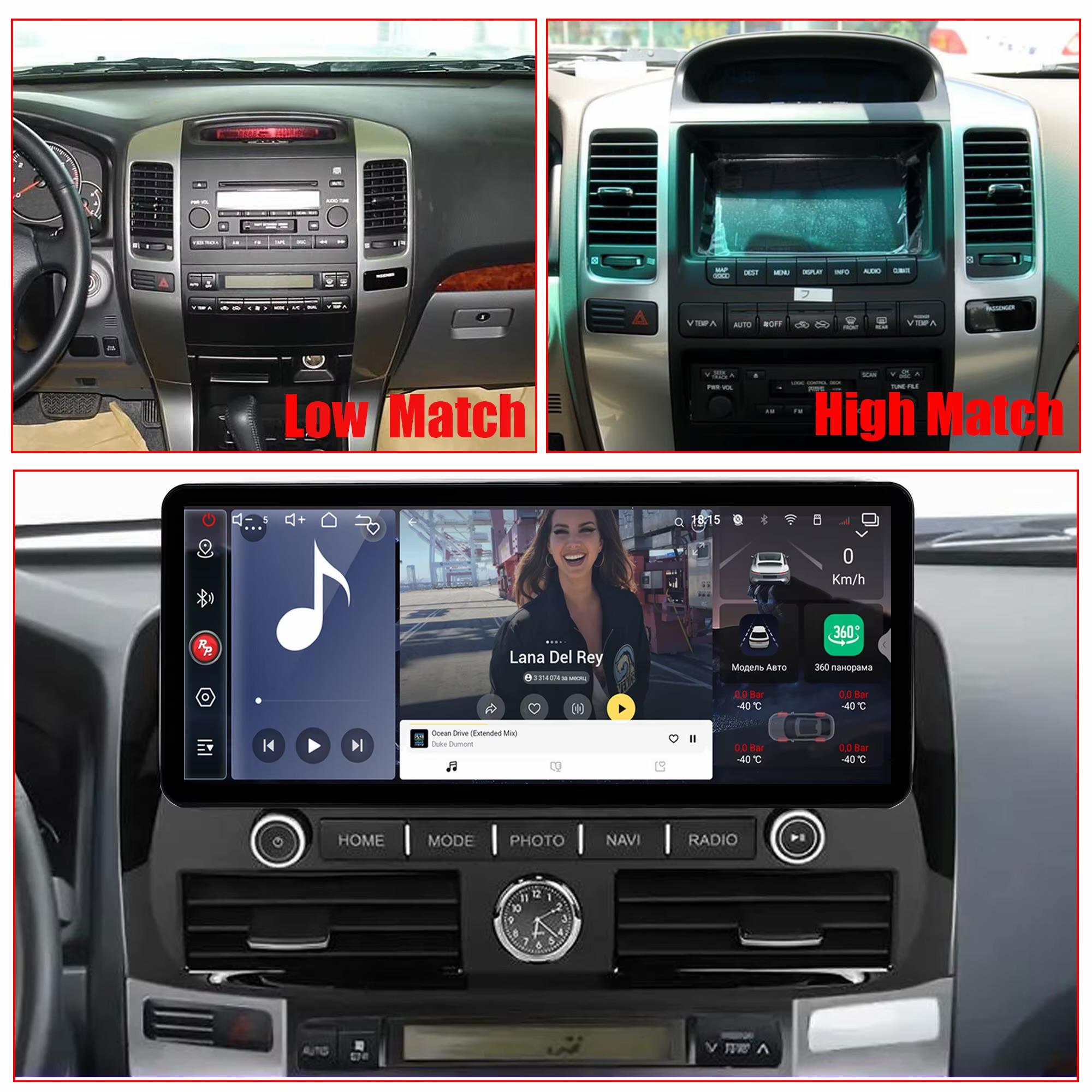 Android Car Stereo 12.3 Inch For Toyota prado 2003-2009 IPS.QLED Touch Screen with AHD Camera Included - Image 2