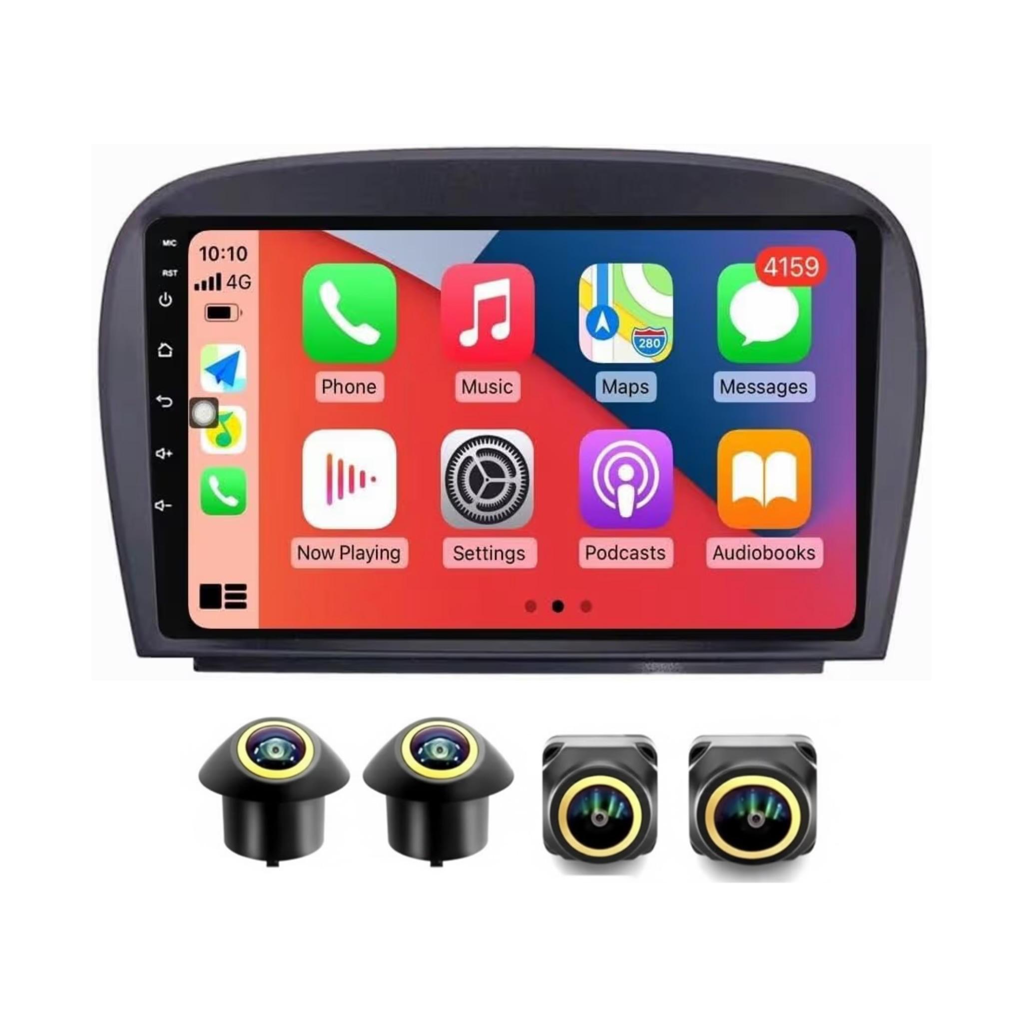 Android Car Stereo for Mercedes Benz SL R230 SL350 SL500 SL55 SL600 SL65 2001-2007 9 Inch IPS.QLED Touch Screen with AHD Camera Included - Image 2