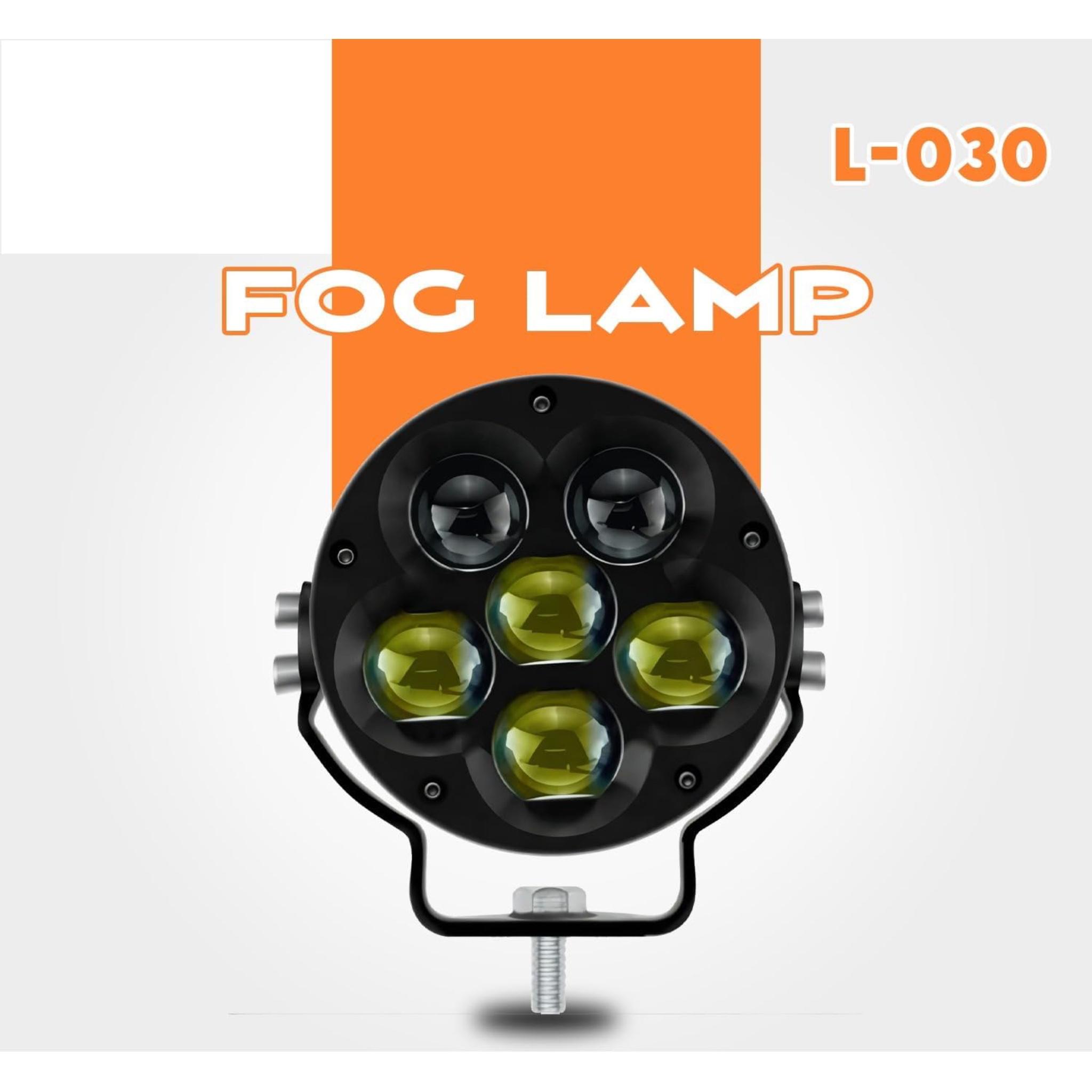 LED Fog Lamp, Round, Black, 5-LED Lens, L series models, for Vehicles - Image 4