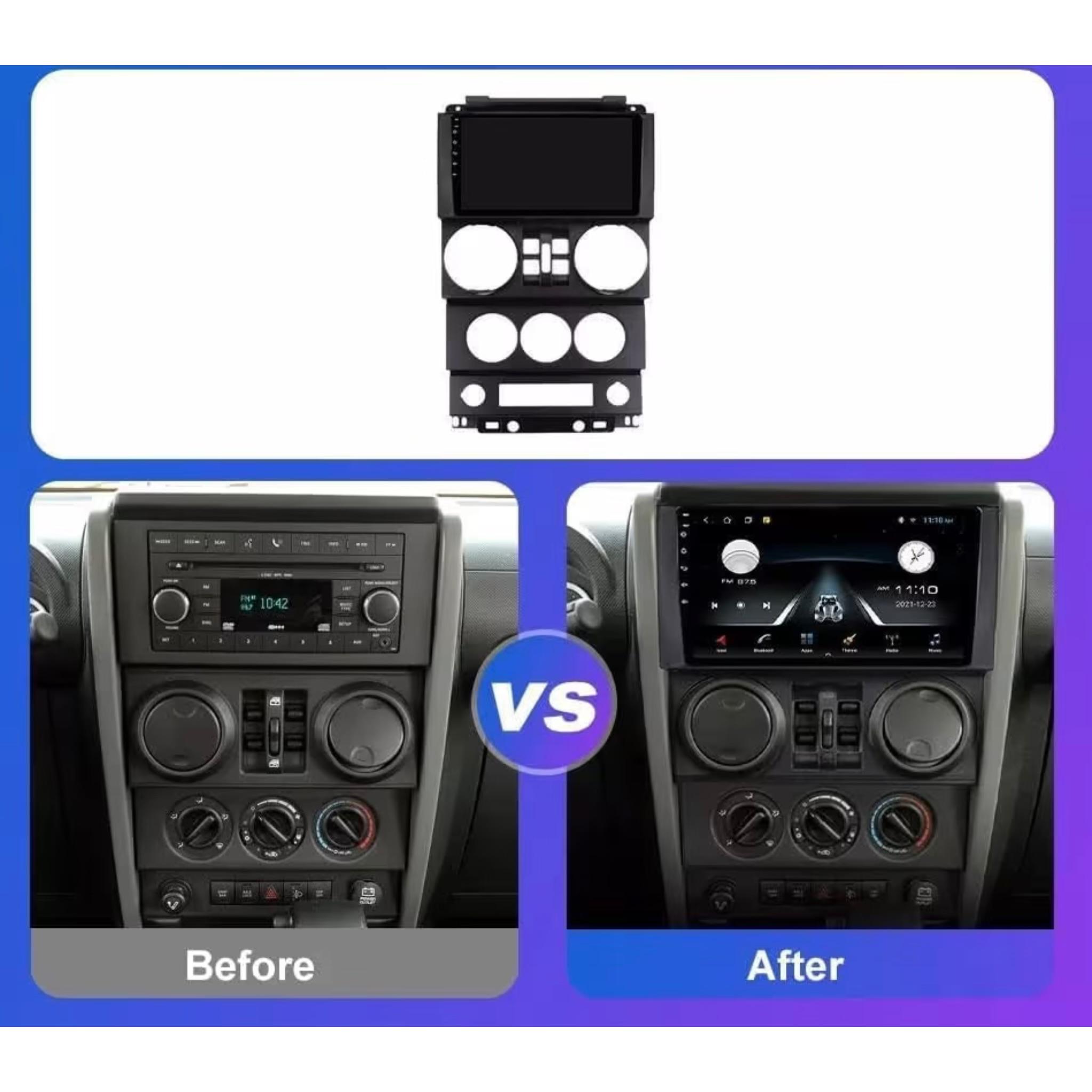 Android Car Stereo for Jeep Wrangler 2008-2010 (4 Door) 9 Inch IPS.QLED Touch Screen with AHD Camera Included - Image 3