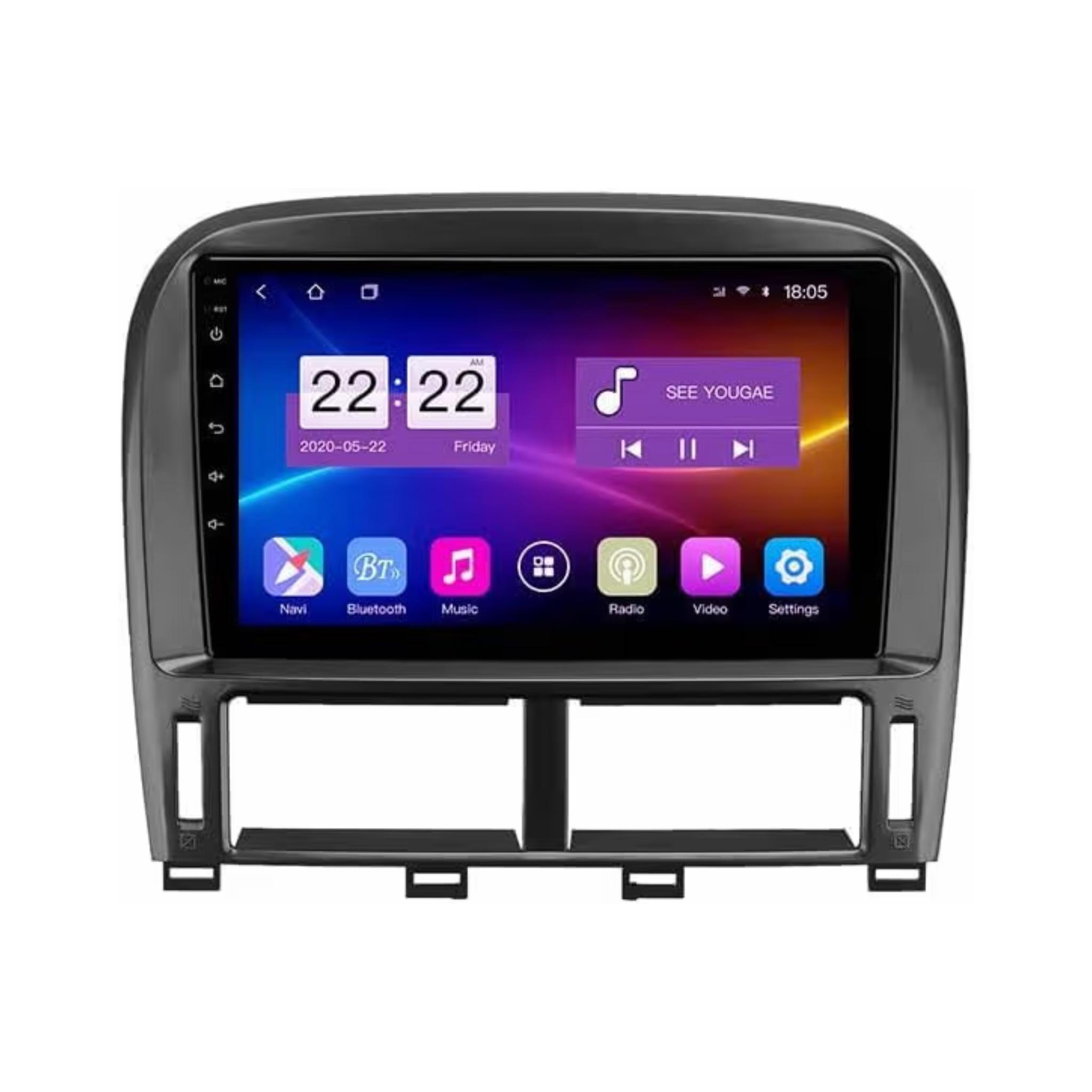 Android Car Stereo for Lexus LS430 2001-2006 9 Inch IPS.QLED Touch Screen with AHD Camera Included