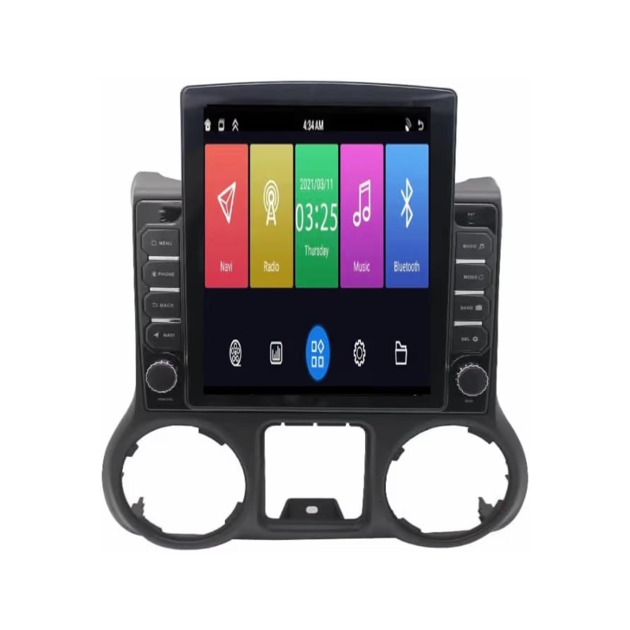 Android Tesla style Vertical Screen for Jeep Wrangler 2011-2014 9.7 Inch IPS.QLED Touch Screen with AHD Camera Included