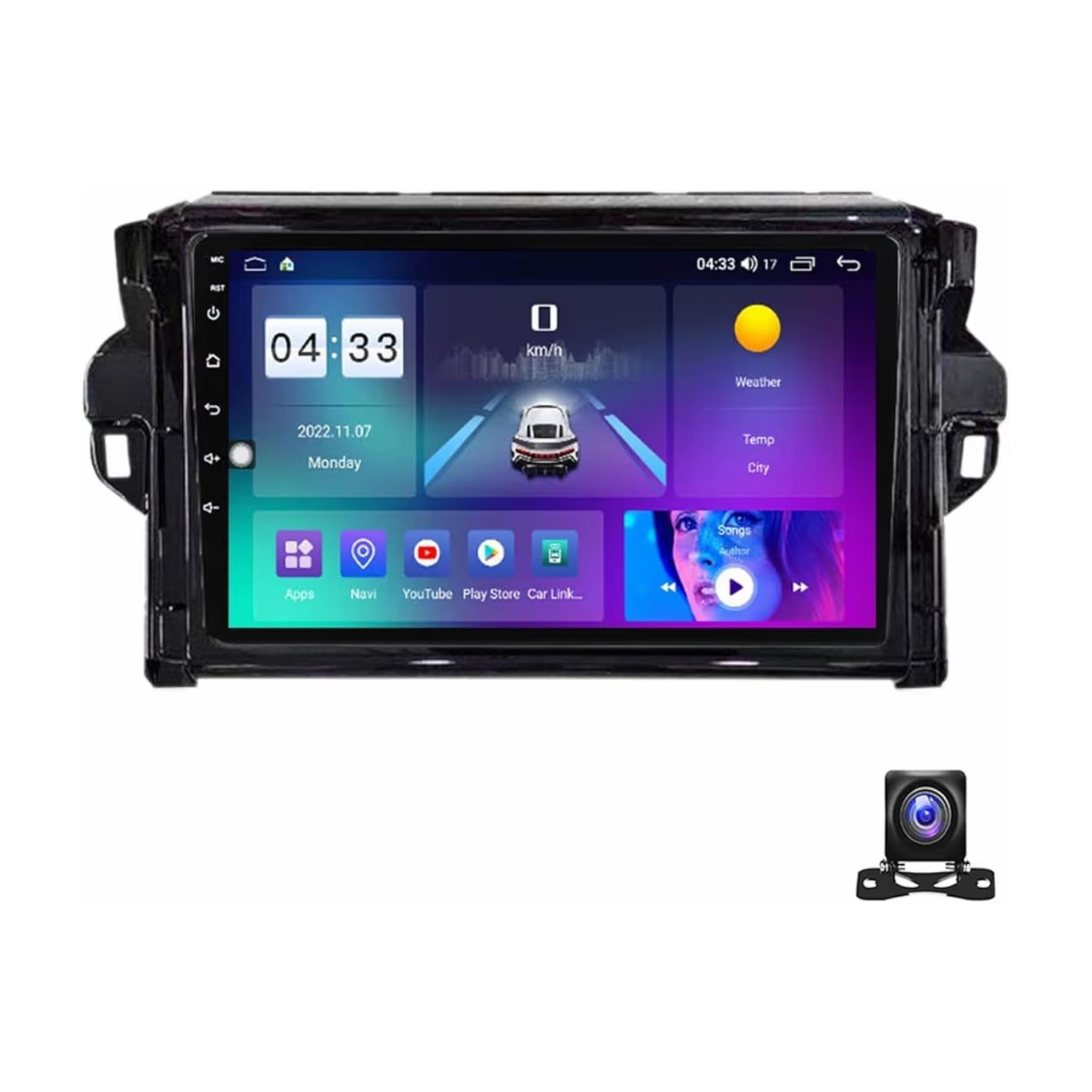 Android Car Stereo for Toyota Fortuner 2015-2020 9 Inch IPS.QLED Touch Screen with AHD Camera Included