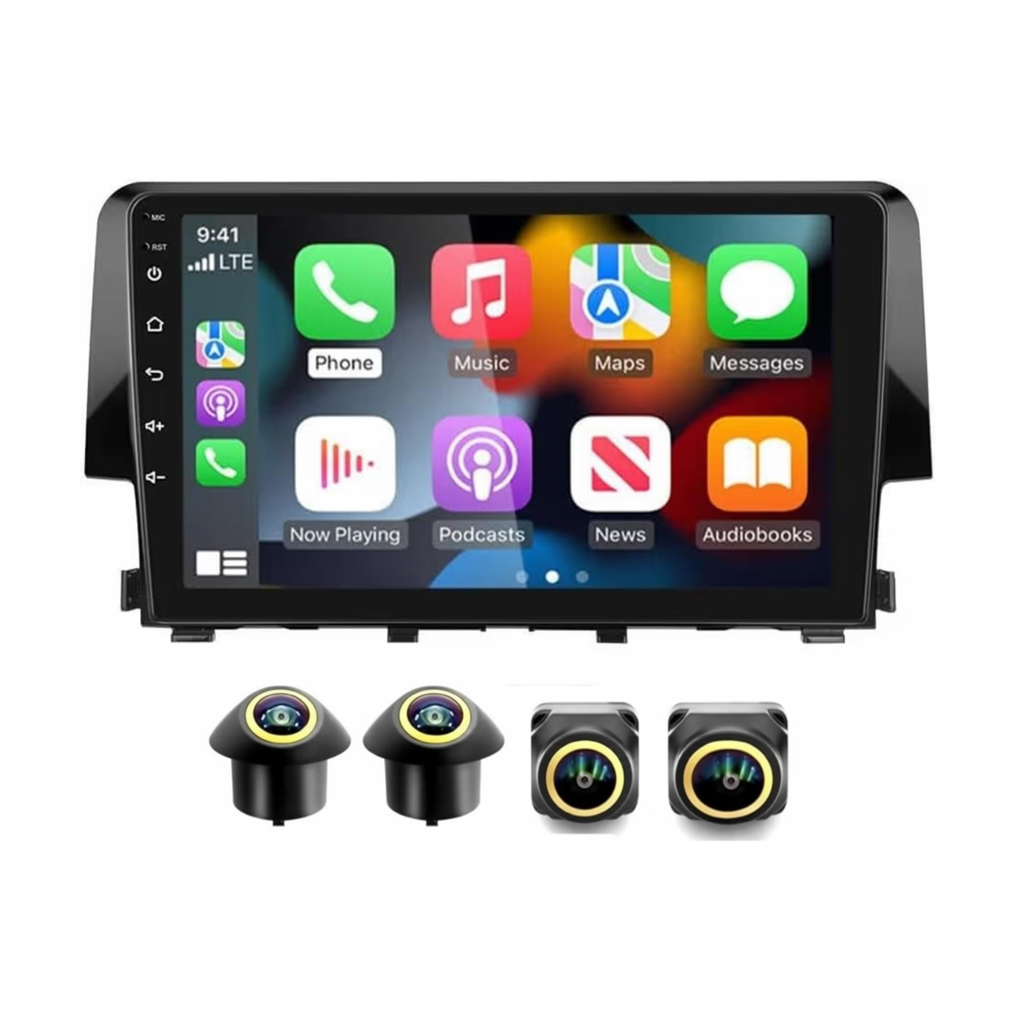 Android Car Stereo for Honda Civic 2016-2020 9 Inch IPS.QLED Touch Screen with AHD Camera Included - Image 2
