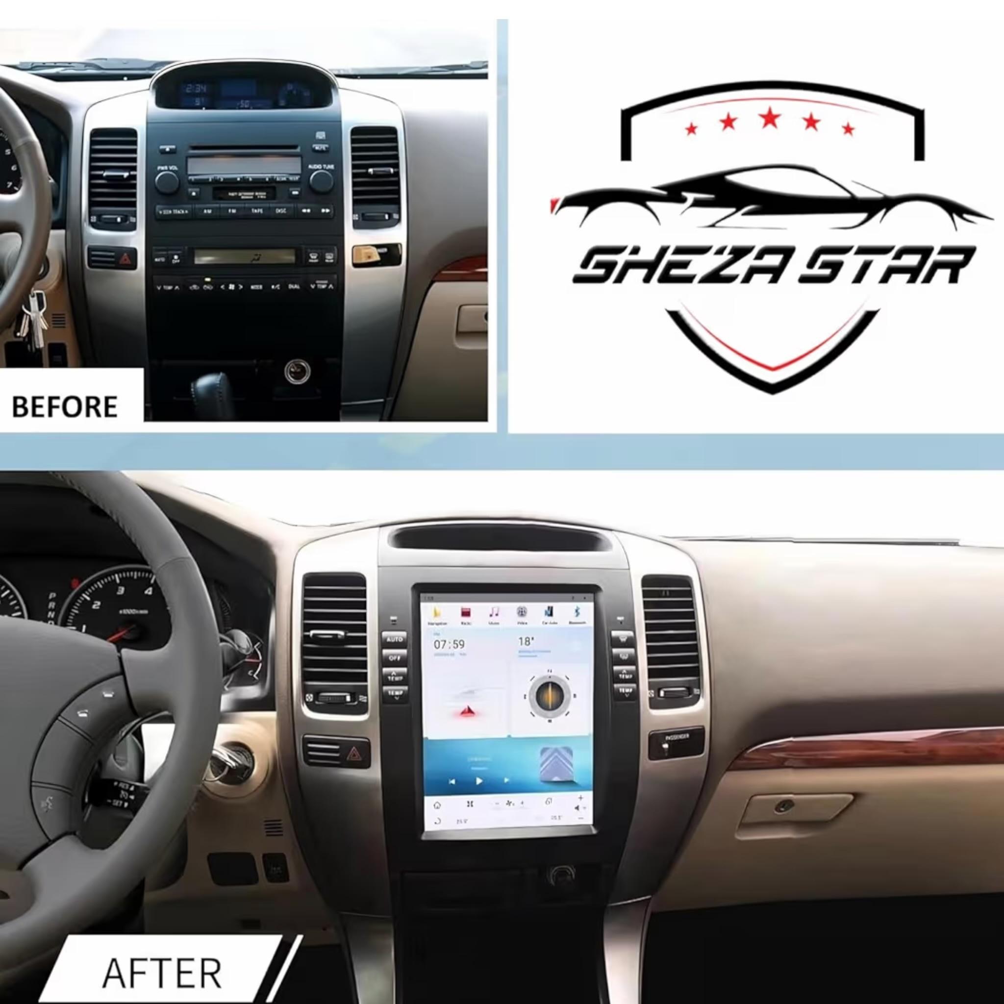 Android Tesla style Vertical Screen Toyota Prado 2002-2009 11.4 Inch IPS.QLED Touch Screen with AHD Camera Included - Image 2