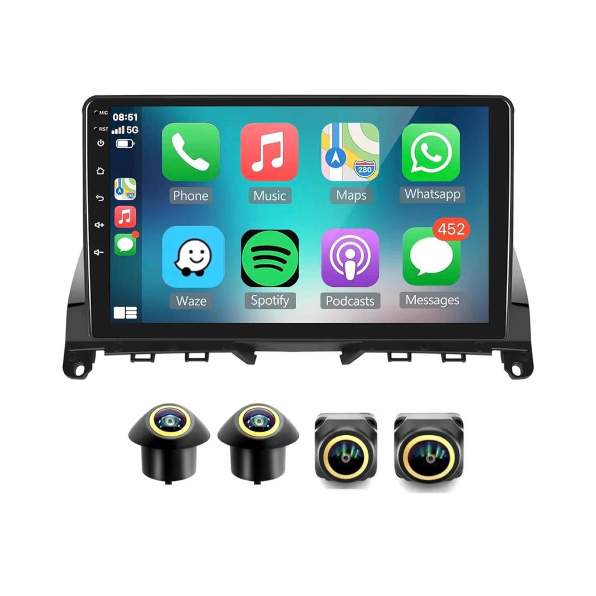 Android Car Stereo for Mercedes Benz C Class W204 S204 2007-2014 9 Inch IPS.QLED Touch Screen with AHD Camera Included - Image 2