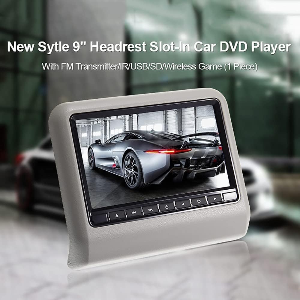 9 Inch Headrest Slot-In Car DVD Player, Car Headrest Monitors with FM Transmitter/IR/USB/SD/Wireless Game, with 32-bit Games, Pack of 2 - Image 2