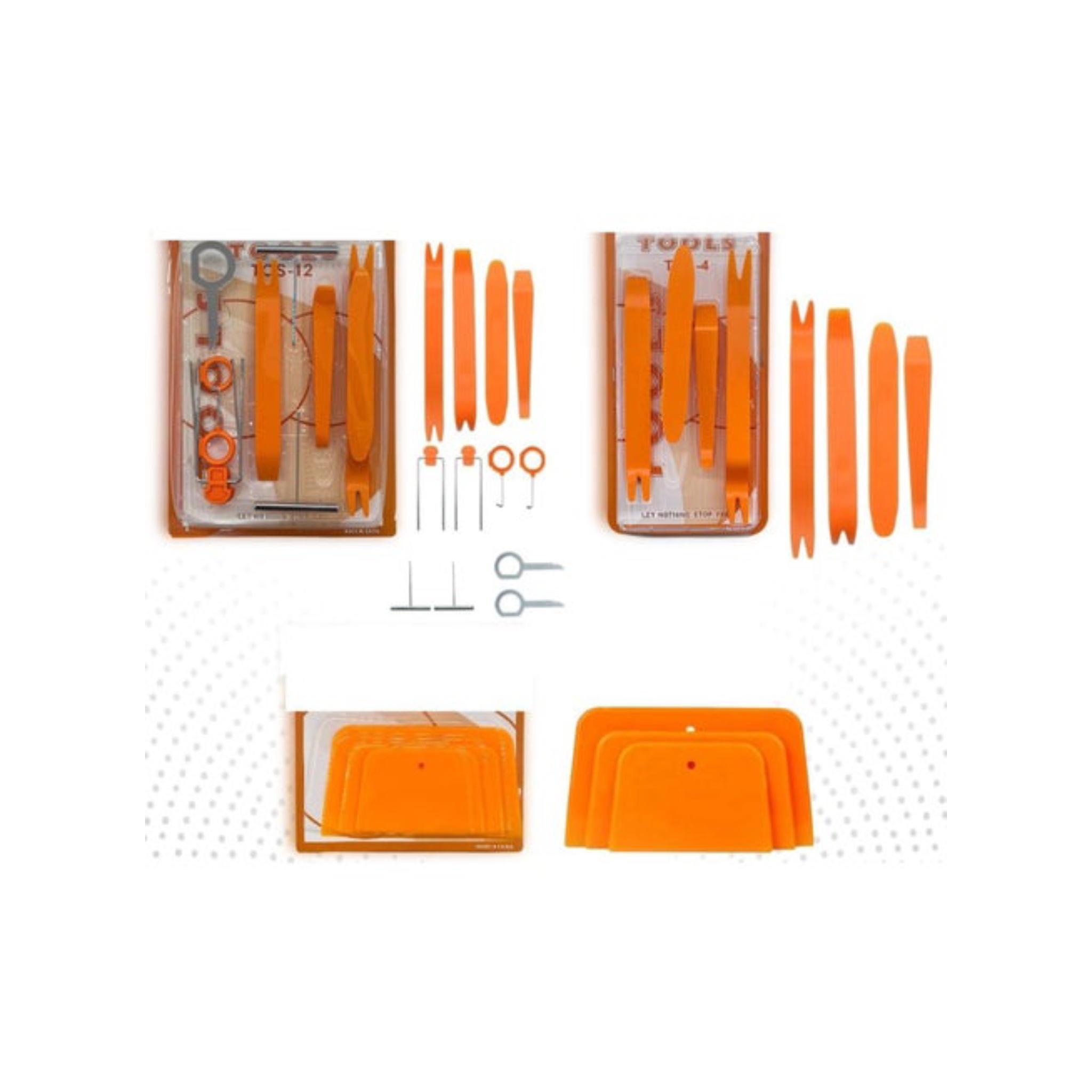 Professional Car Trim Removal Kit, Orange Plastic Pry Tools Set, TOS-3 Model, Auto Interior Panel Removal Tools