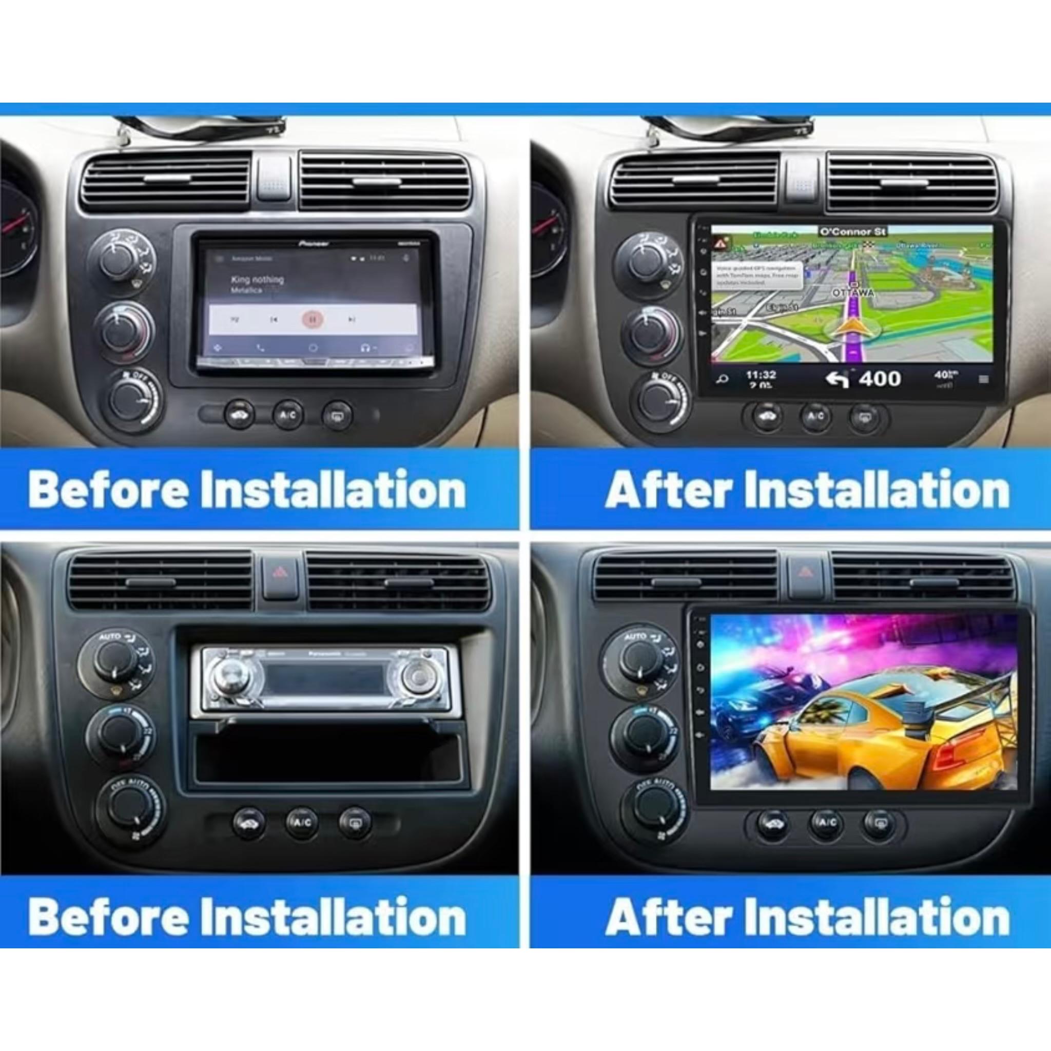 Android Car Stereo for Honda Civic 2001-2005 9 Inch IPS.QLED Touch Screen with AHD Camera Included - Image 3