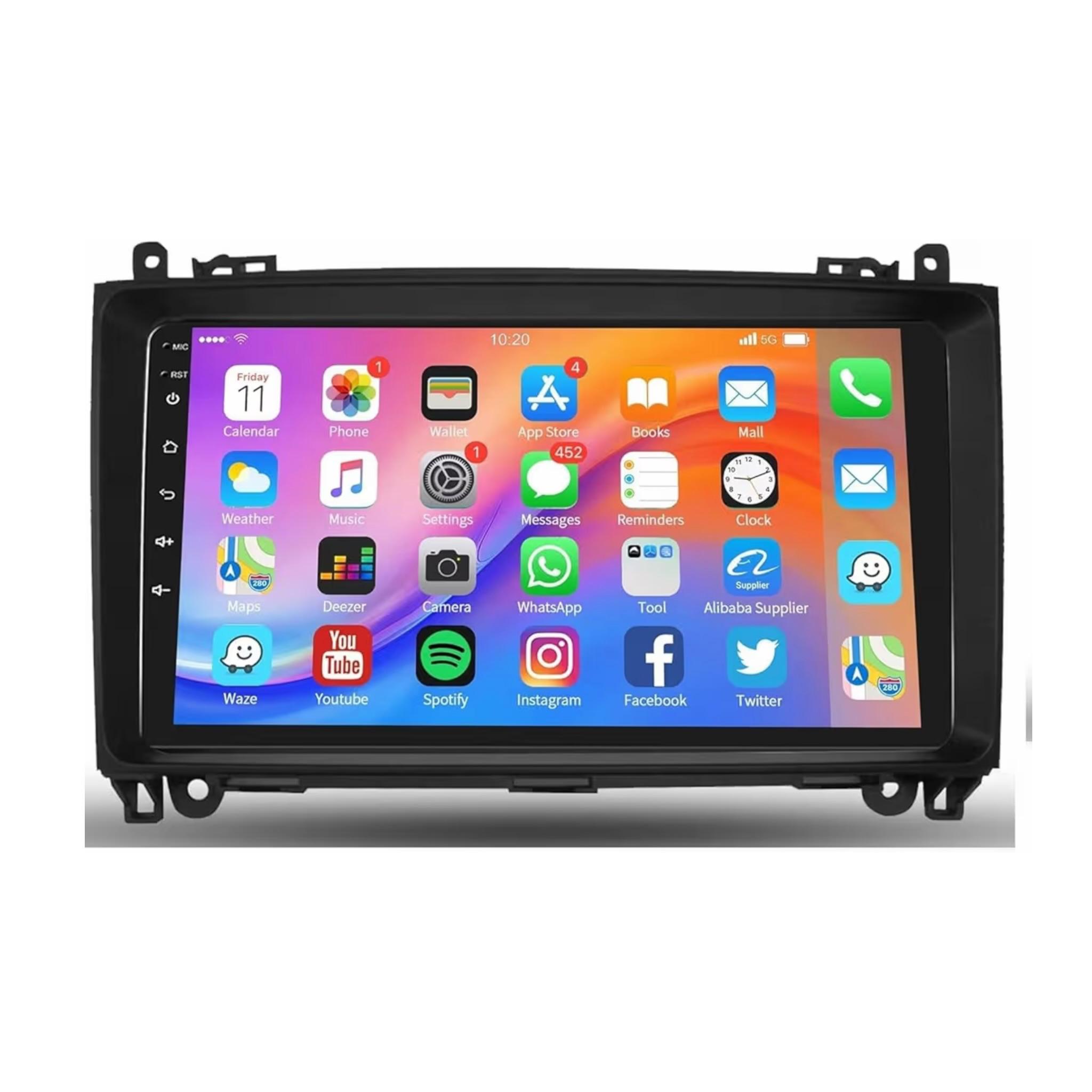 Android Car Stereo for Mercedes Benz W906 Sprinter W169 W245 W639 Vito Viano 9 Inch IPS.QLED Touch Screen with AHD Camera Included