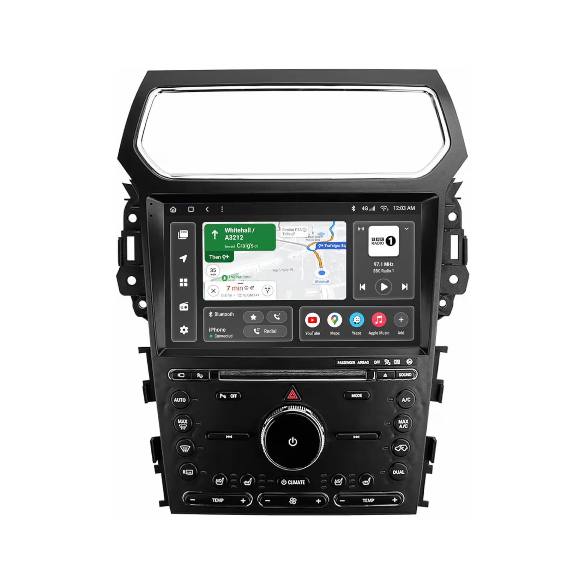 Android Car Stereo for Ford Explorer 2011-2019 10 Inch IPS.QLED Touch Screen with AHD Camera Included