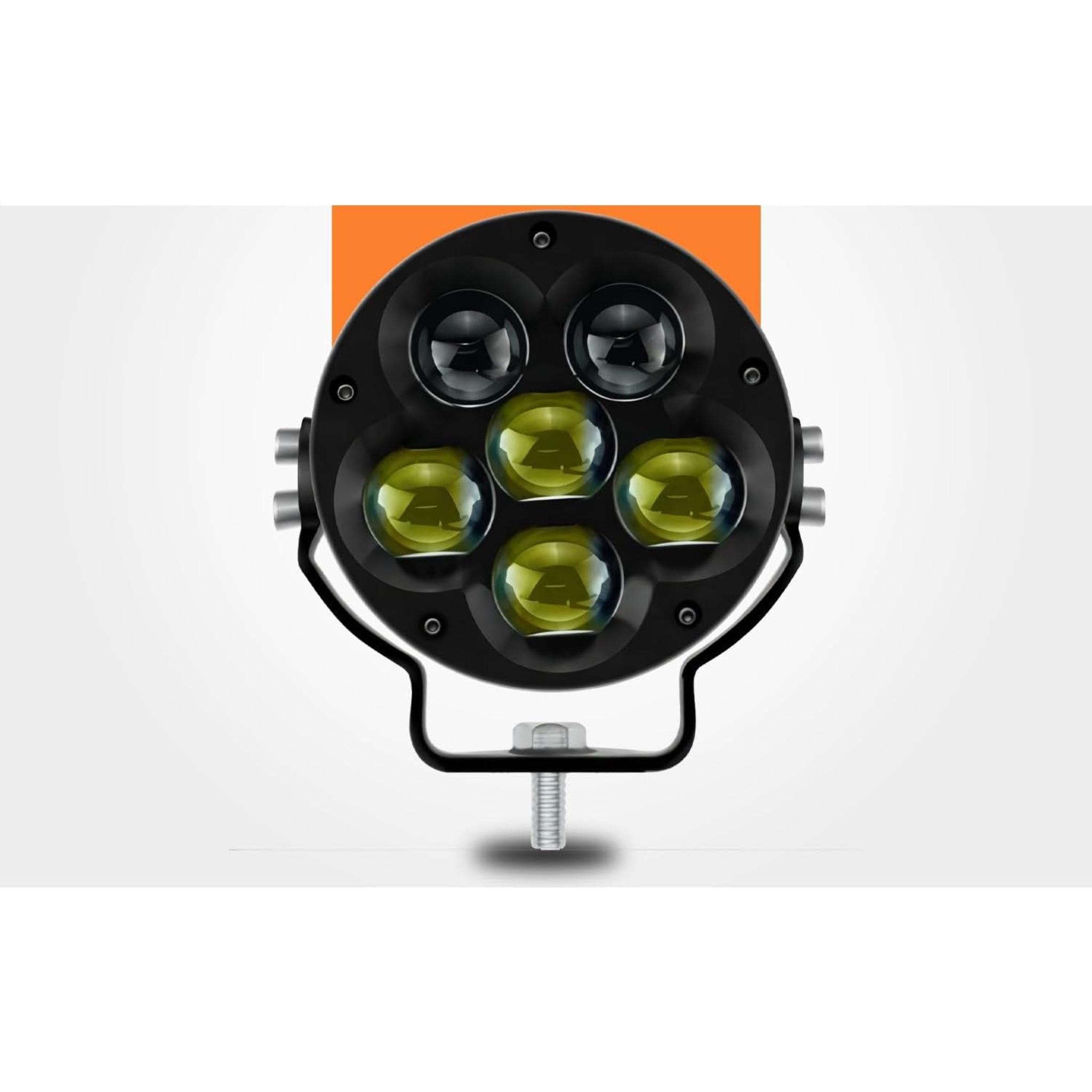 LED Fog Lamp, Round, Black, 5-LED Lens, L series models, for Vehicles - Image 3