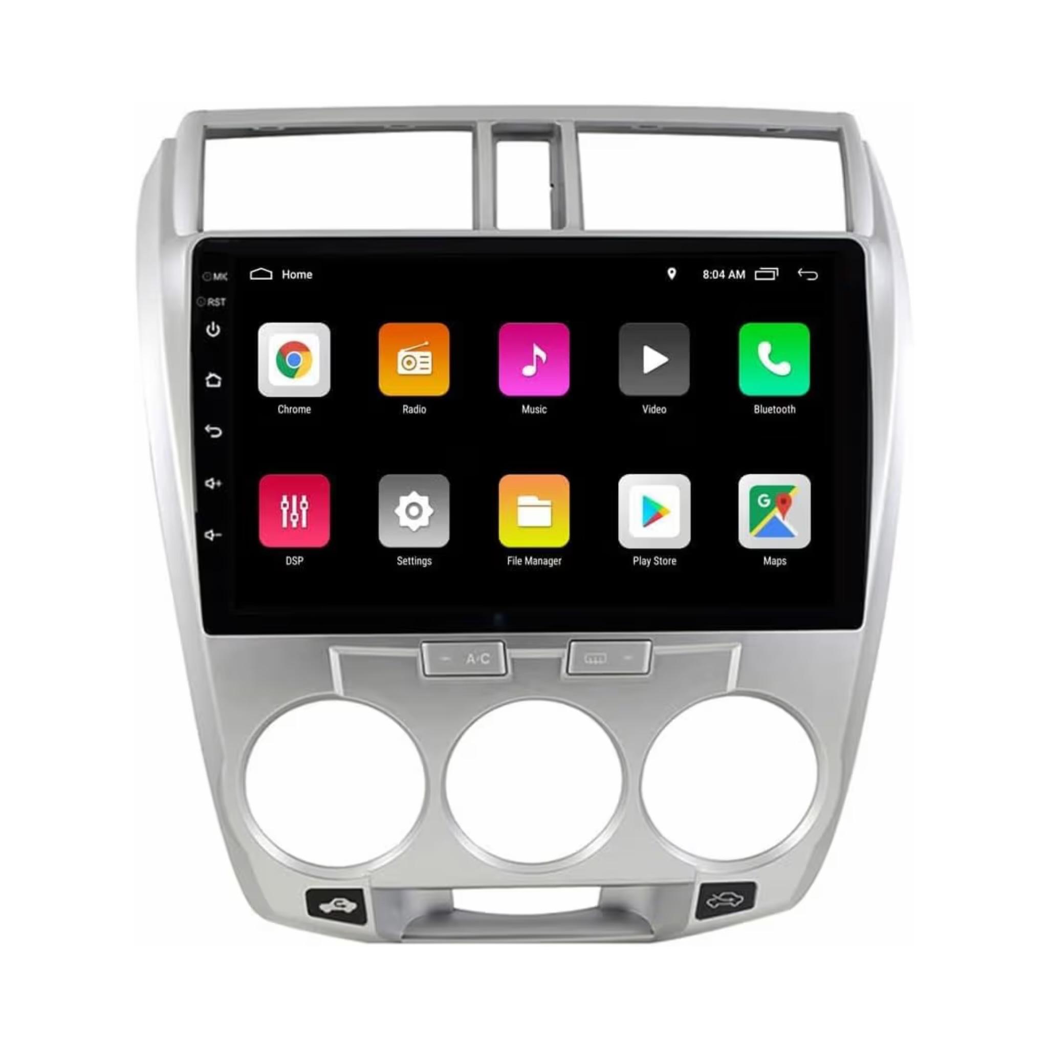 Android Car Stereo for Honda City 2008-2013 10 Inch IPS.QLED Touch Screen with AHD Camera Included
