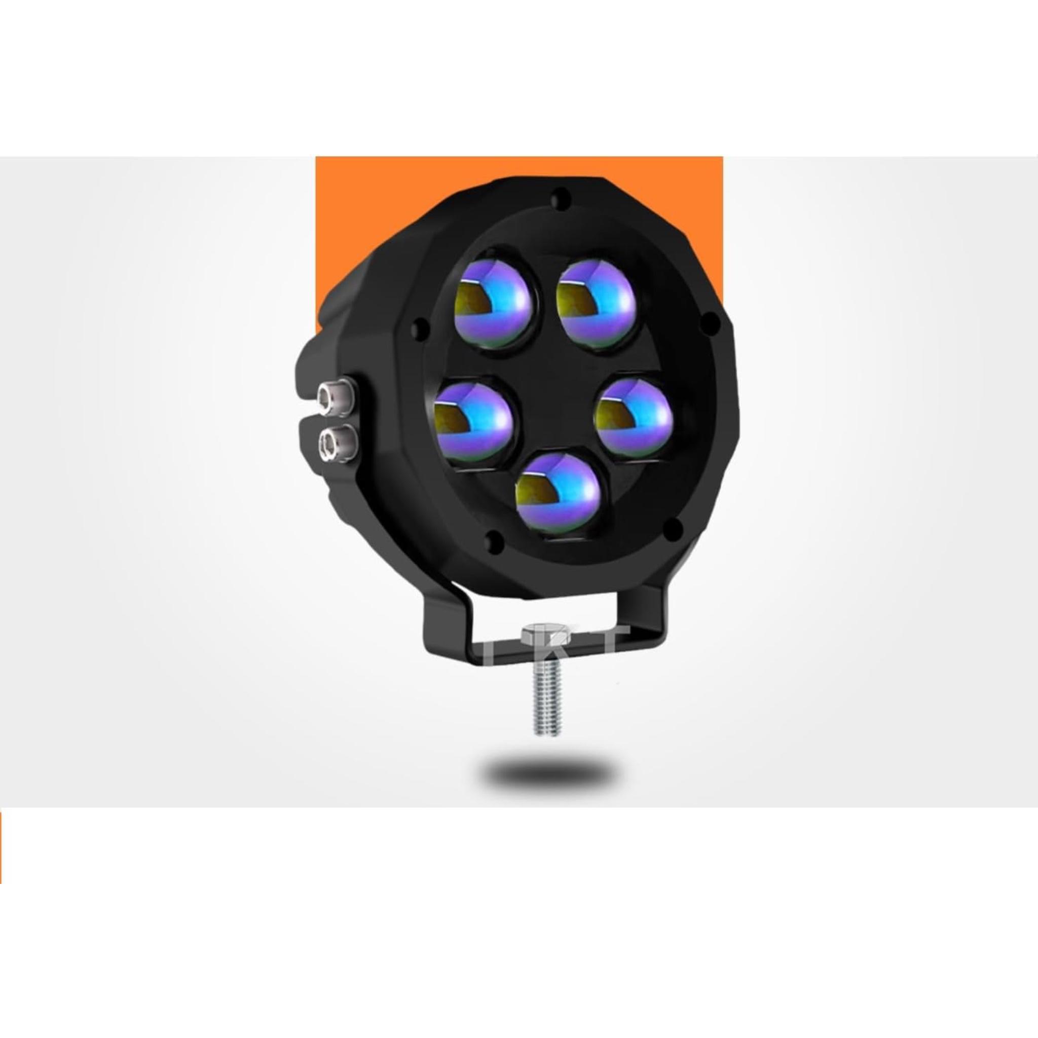 LED Fog Lamp, Round, Black, 5-LED Lens, L series models, for Vehicles