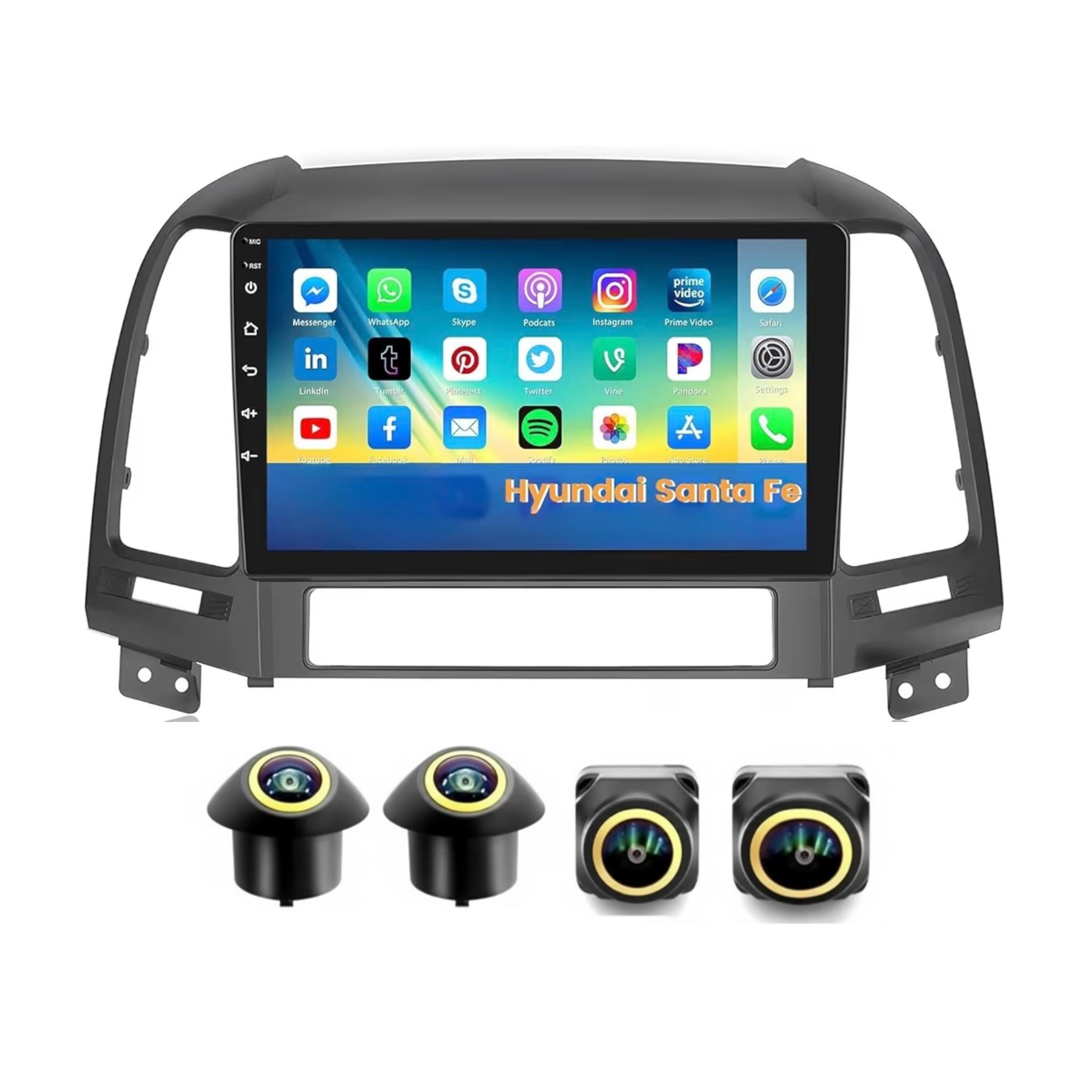 Android Car Stereo for Hyundai Santa Fe 2006-2012 9 Inch IPS.QLED Touch Screen with AHD Camera Included - Image 2
