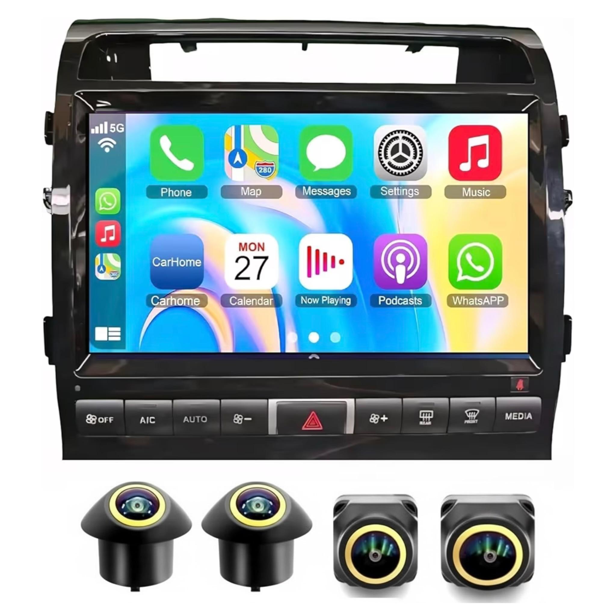 Android Car Stereo for Toyota Land Cruiser VXR 2007-2015 10 Inch IPS.QLED Touch Screen with AHD Camera Included A-B-C Harness TYPE  - Image 2