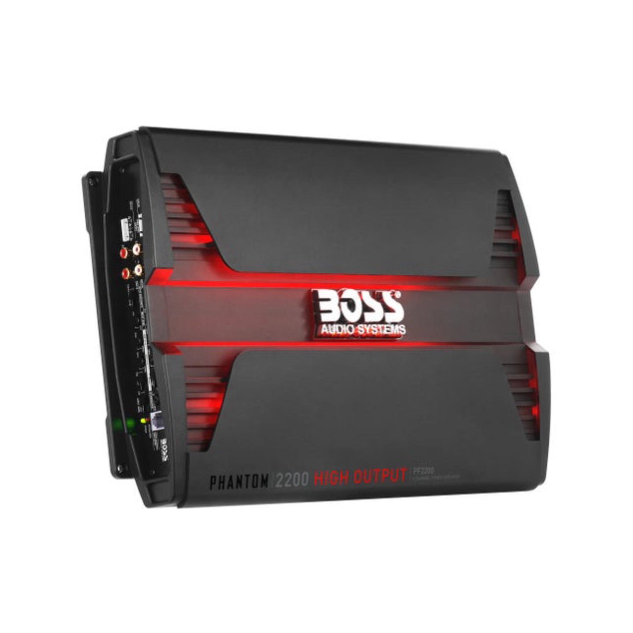 BOSS Audio Systems PF2200 Phantom 2200 Watt, 4 Channel, 2 4 Ohm Stable Class AB, Full Range, Bridgeable, Mosfet Car Amplifier with Remote Subwoofer Control