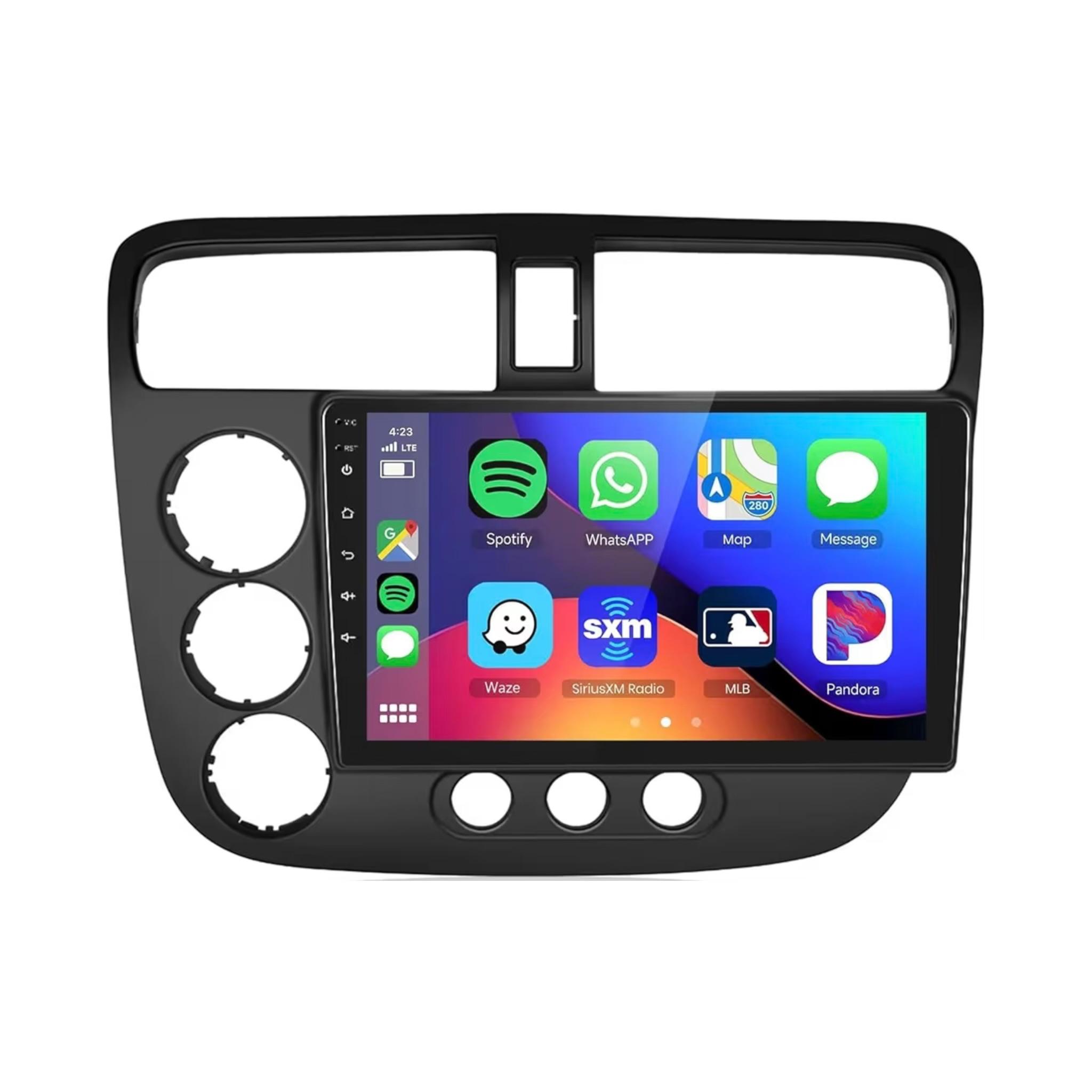 Android Car Stereo for Honda Civic 2001-2005 9 Inch IPS.QLED Touch Screen with AHD Camera Included