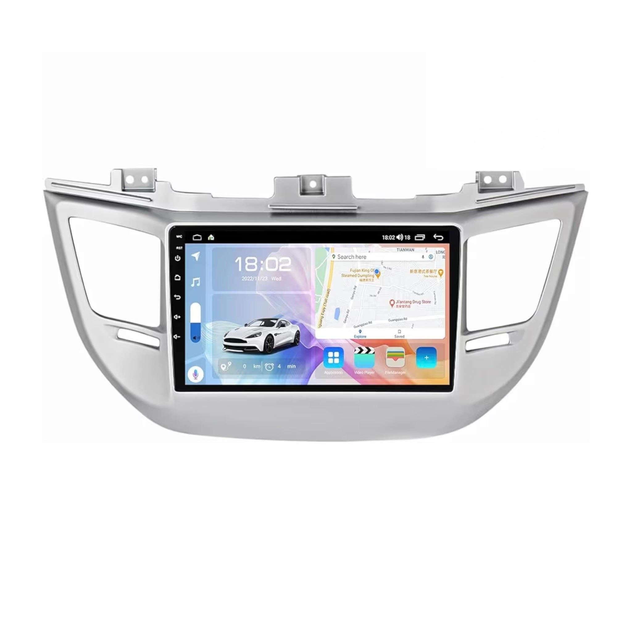 Android Car Stereo for Hyundai IX35 Tucson 3 2015-2018 9 Inch IPS.QLED Touch Screen with AHD Camera Included