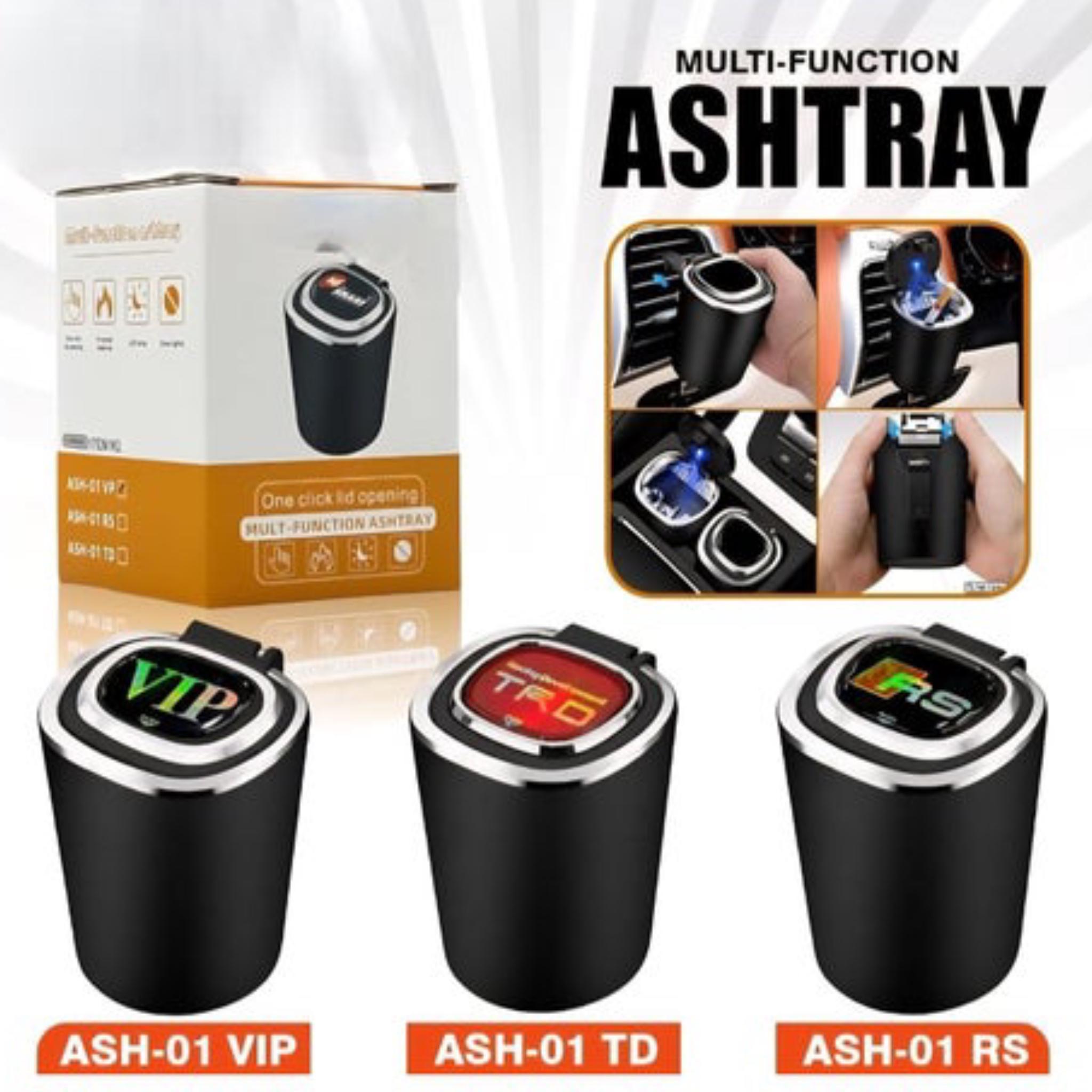 LED Car Ashtray with Digital Display, Black Premium Plastic, Multiple Model Indicators, Auto Interior Accessory - Image 2