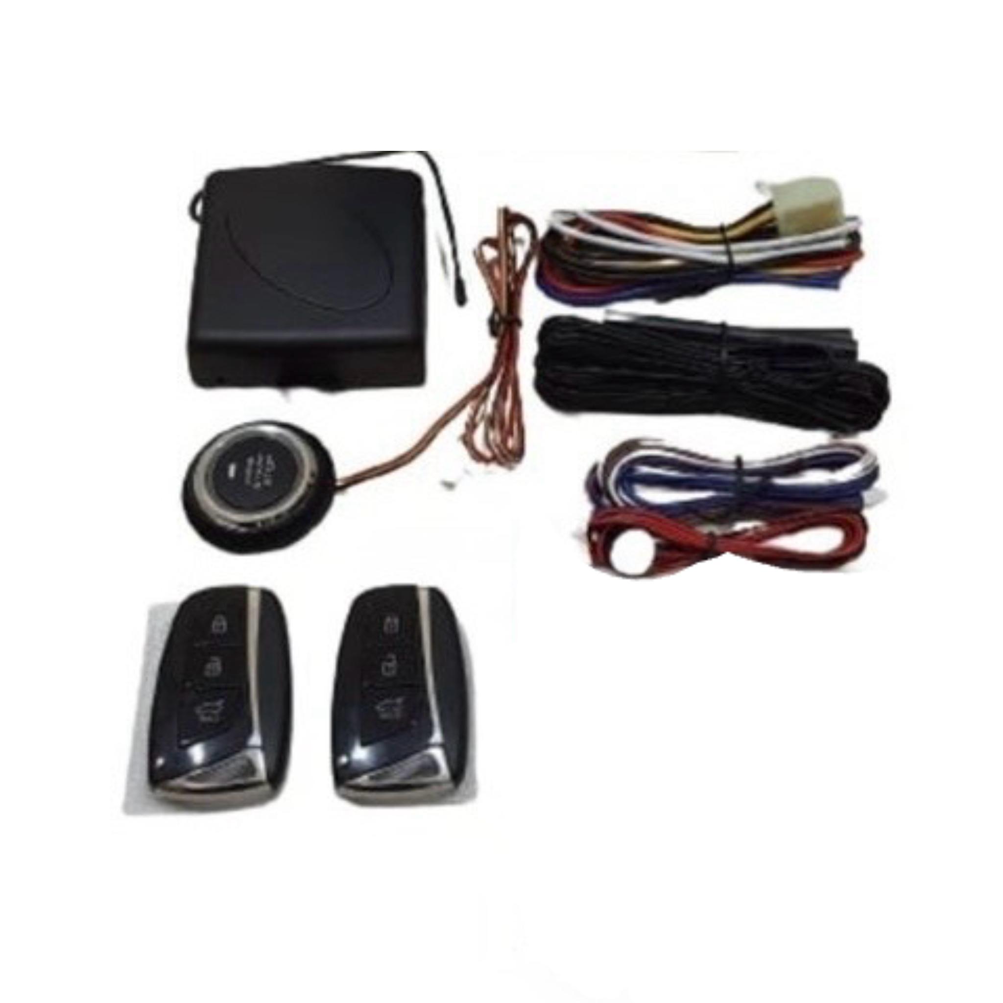 12V Car Passive Keyless Entry System PKE Engine Starter Push Button Vehicles Start/Stop Kit Safe Lock with 2 Smart Key
