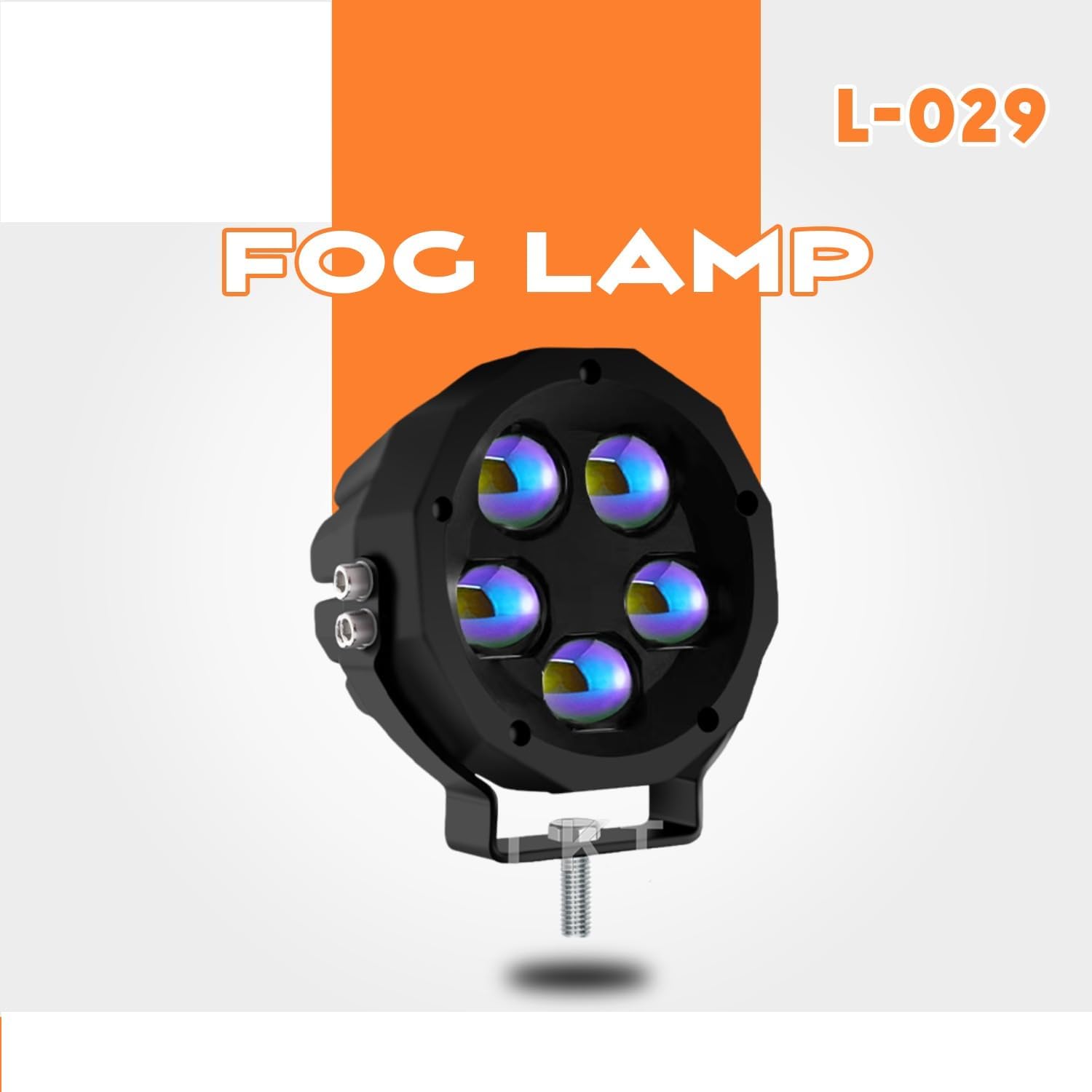 LED Fog Lamp, Round, Black, 5-LED Lens, L series models, for Vehicles - Image 2