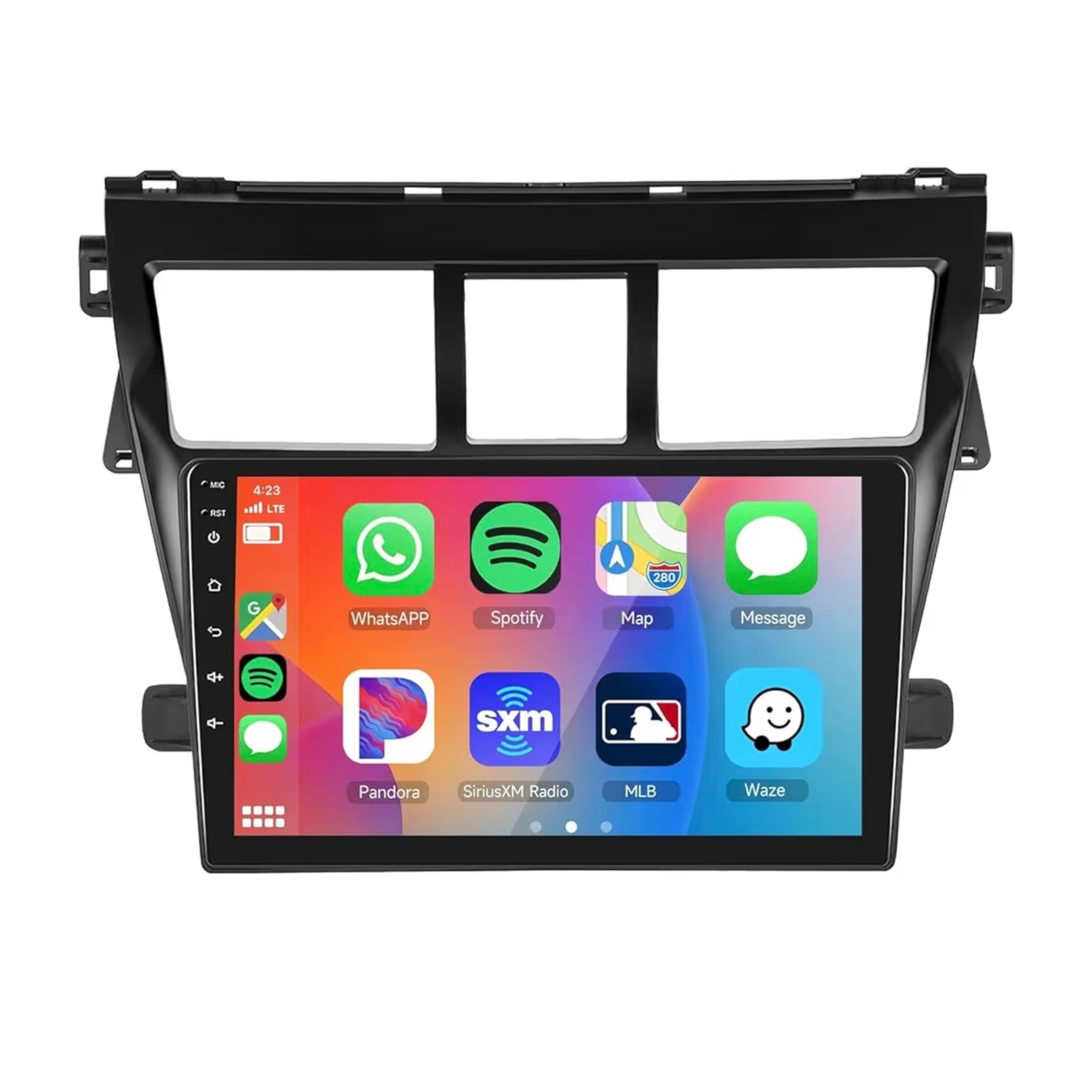 Android Car Stereo for Toyota VIOS Yaris 2007-2012 9 Inch IPS.QLED Touch Screen with AHD Camera Included