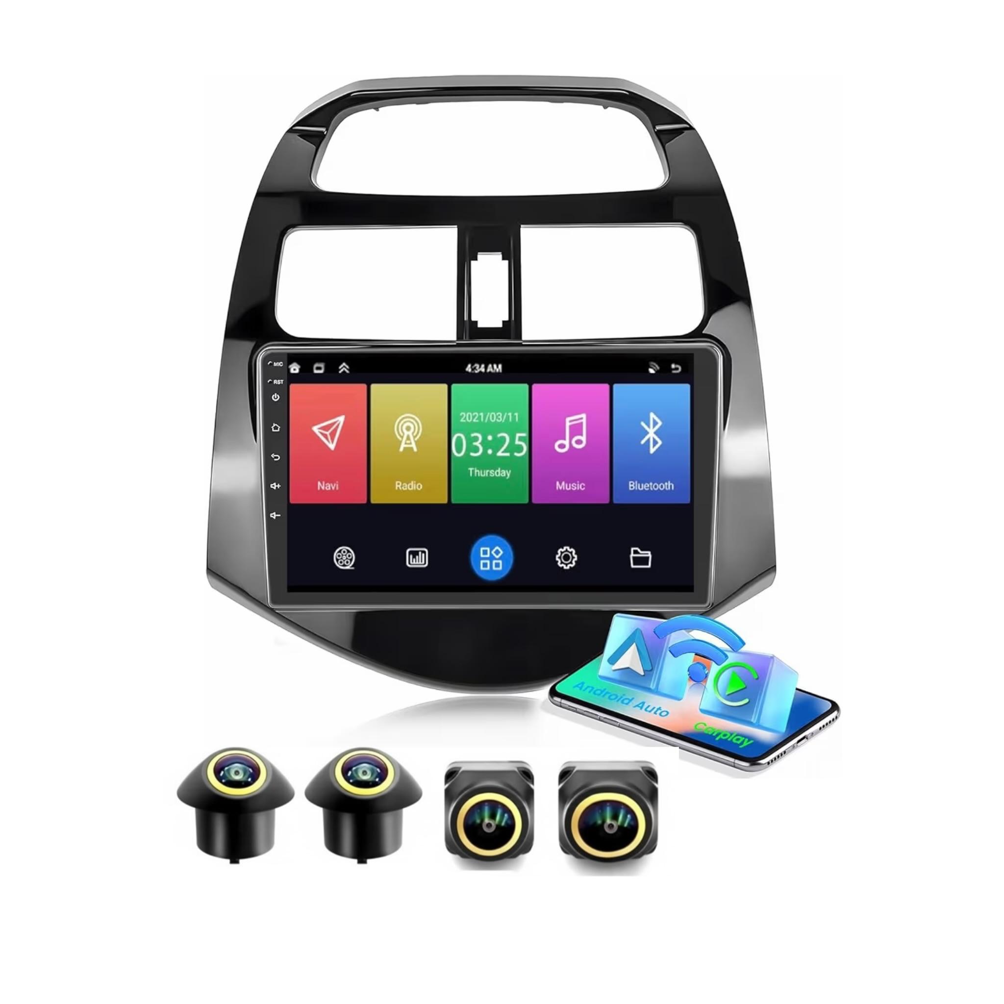 Android Car Stereo for Chevrolet Chevy Spark 2011-2014 9 Inch IPS.QLED Touch Screen with AHD Camera Included - Image 2