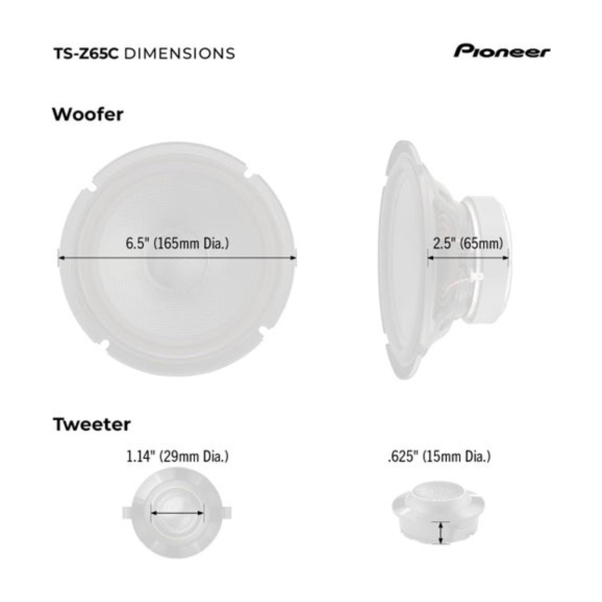 Pioneer TS-Z65C 330W 17cm 2-Way Component Speaker System - Image 2