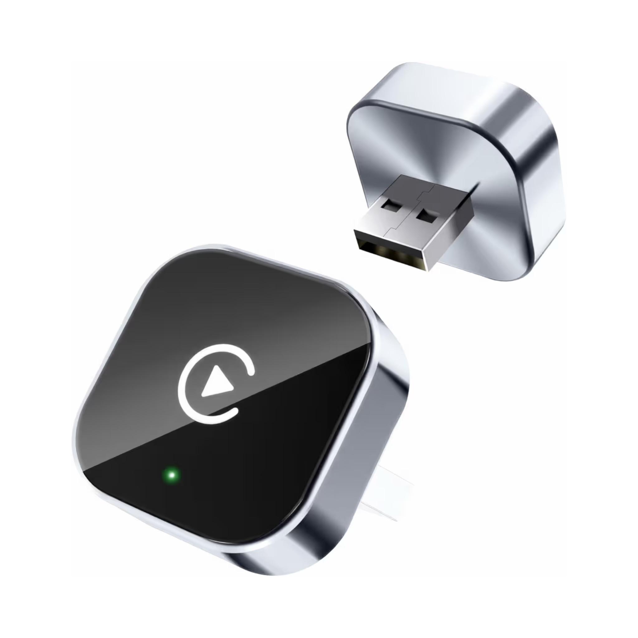 Wireless CarPlay Adapter, USB Dongle, Compact Design, Silver and Black, for CarPlay