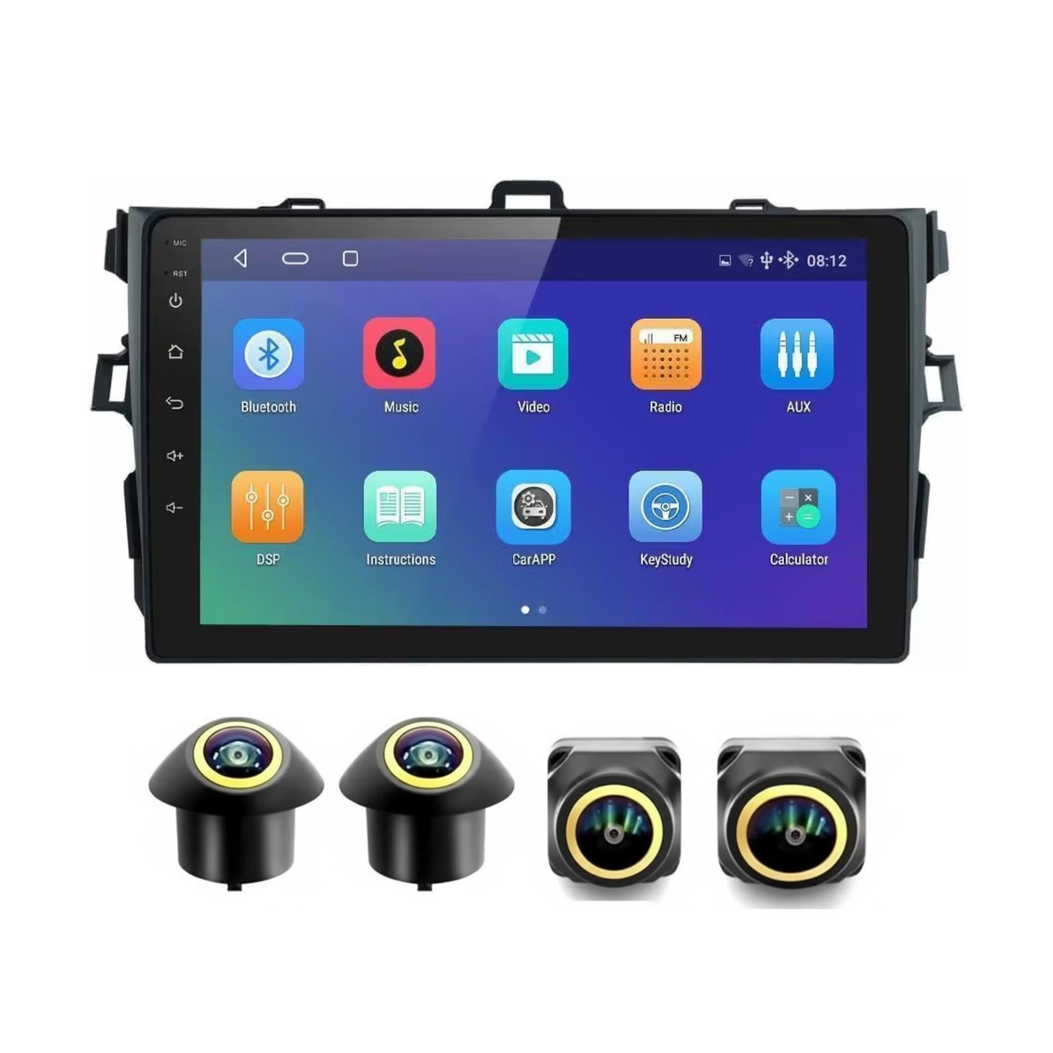 Android Car Stereo for Toyota Corolla 2007-2011 9 Inch IPS.QLED Touch Screen with AHD Camera Included - Image 2