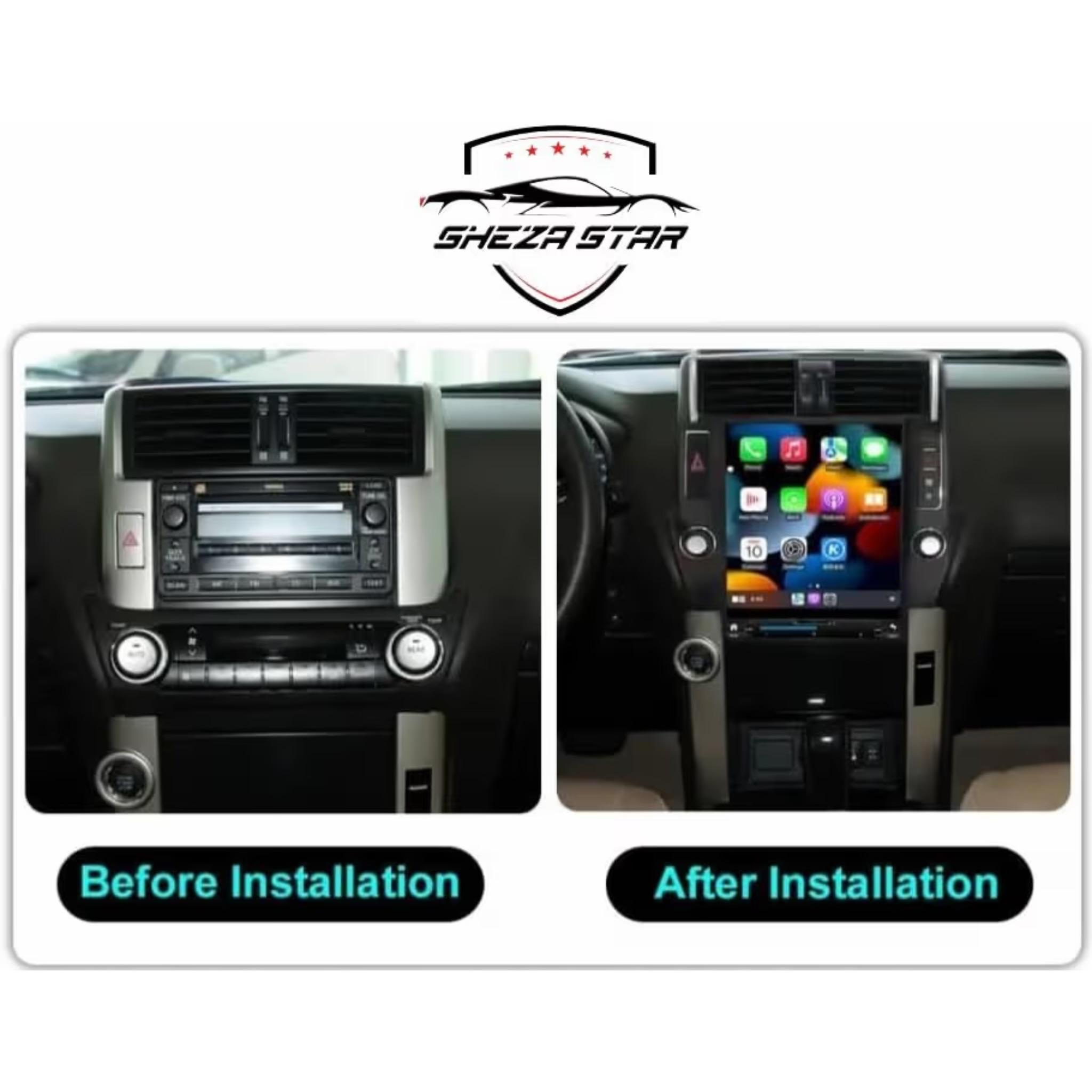 Android Tesla style Vertical Screen Toyota Prado 2010-2013 12.1 Inch IPS.QLED Touch Screen with AHD Camera Included - Image 2