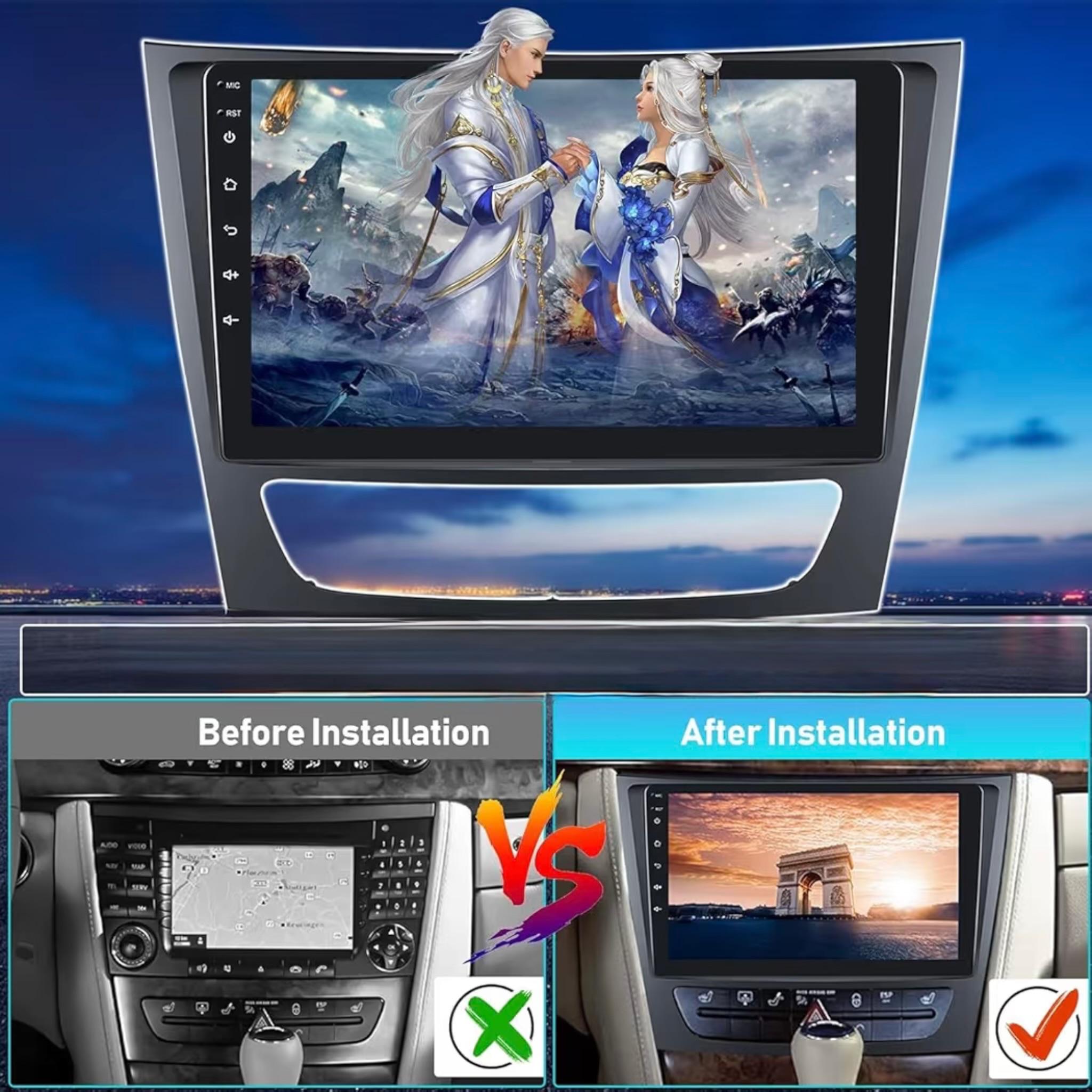 Android Car Stereo for Mercedes Benz E-Class W211 CLS CLASS 2002-2008 9 Inch IPS.QLED Touch Screen with AHD Camera Included - Image 3