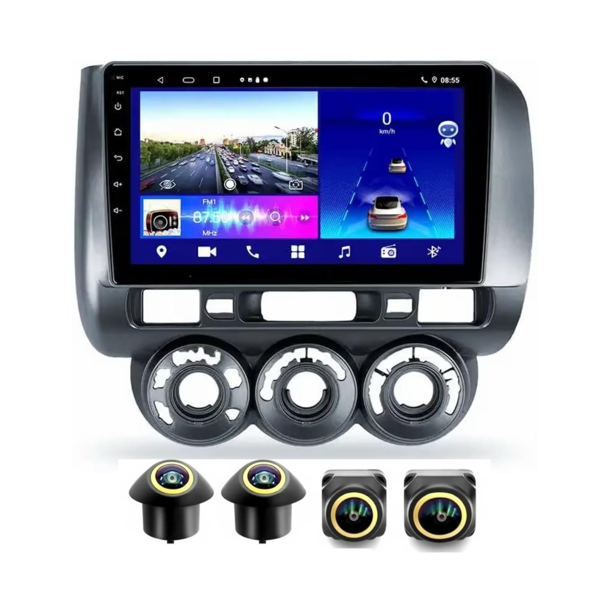 Android Car Stereo for Honda Jazz/City 2002-2007 9 Inch IPS.QLED Touch Screen with AHD Camera Included - Image 2