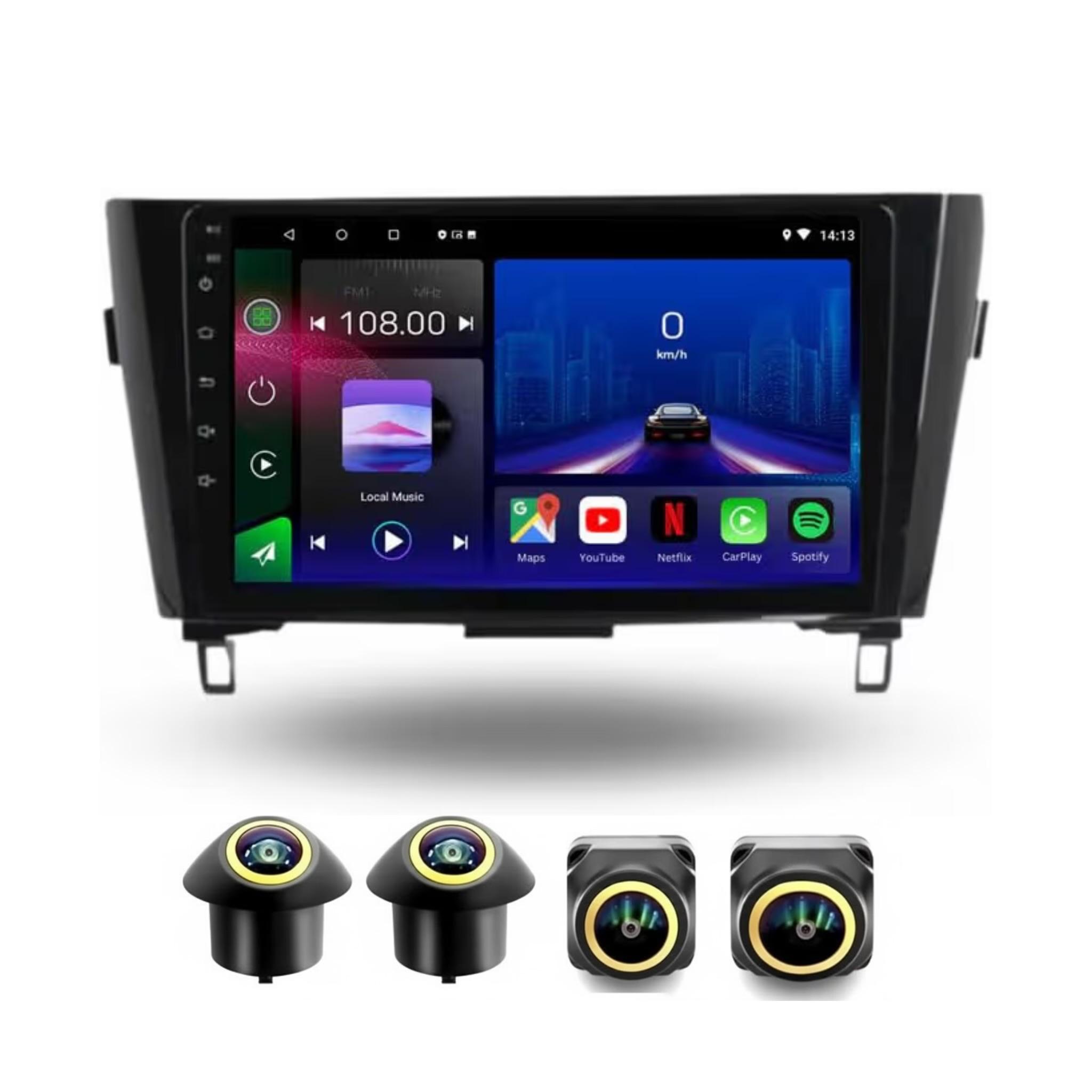 Android Car Stereo for NISSAN X-Trail Qashqai Rogue 2014-2018 10 Inch IPS.QLED Touch Screen with AHD Camera Included - Image 2
