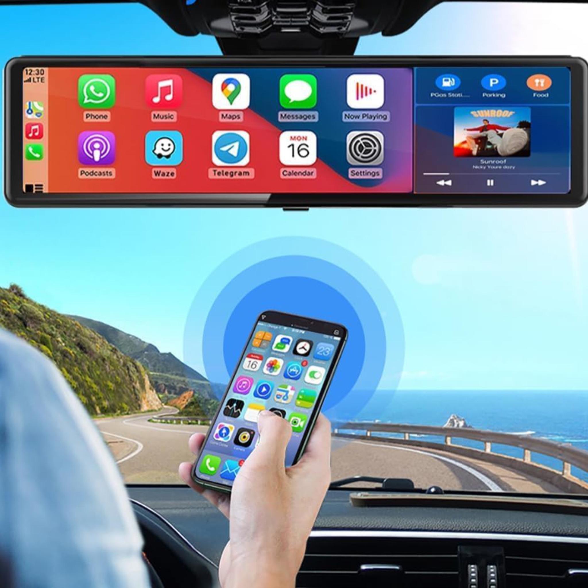 Wireless Carplay Screen 11.26 Inch 4K Rearview Mirror Driving Recorder with Voice Assistant - Image 2