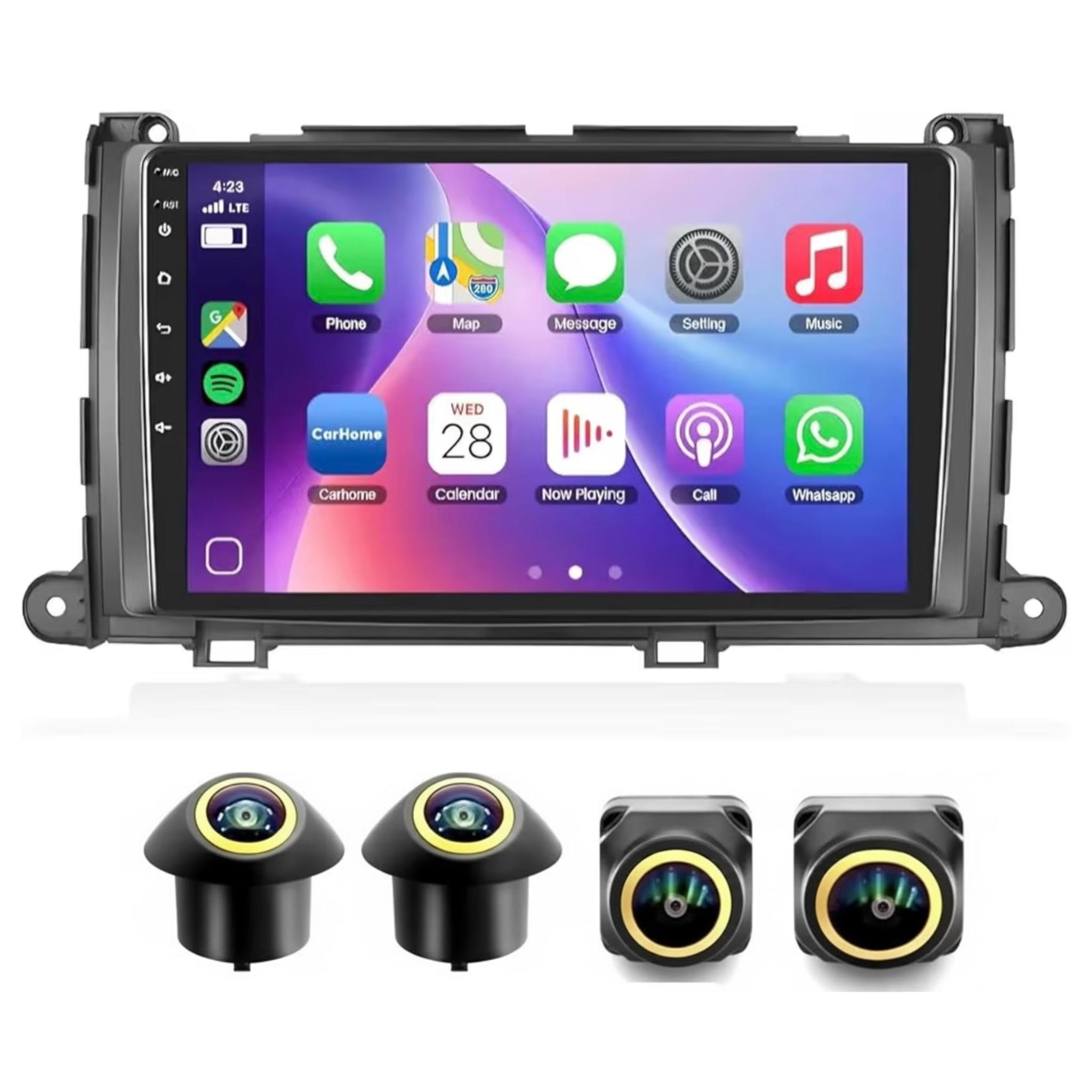 Android Car Stereo for Toyota Sienna 2010-2014 9 Inch IPS.QLED Touch Screen with AHD Camera Included - Image 2