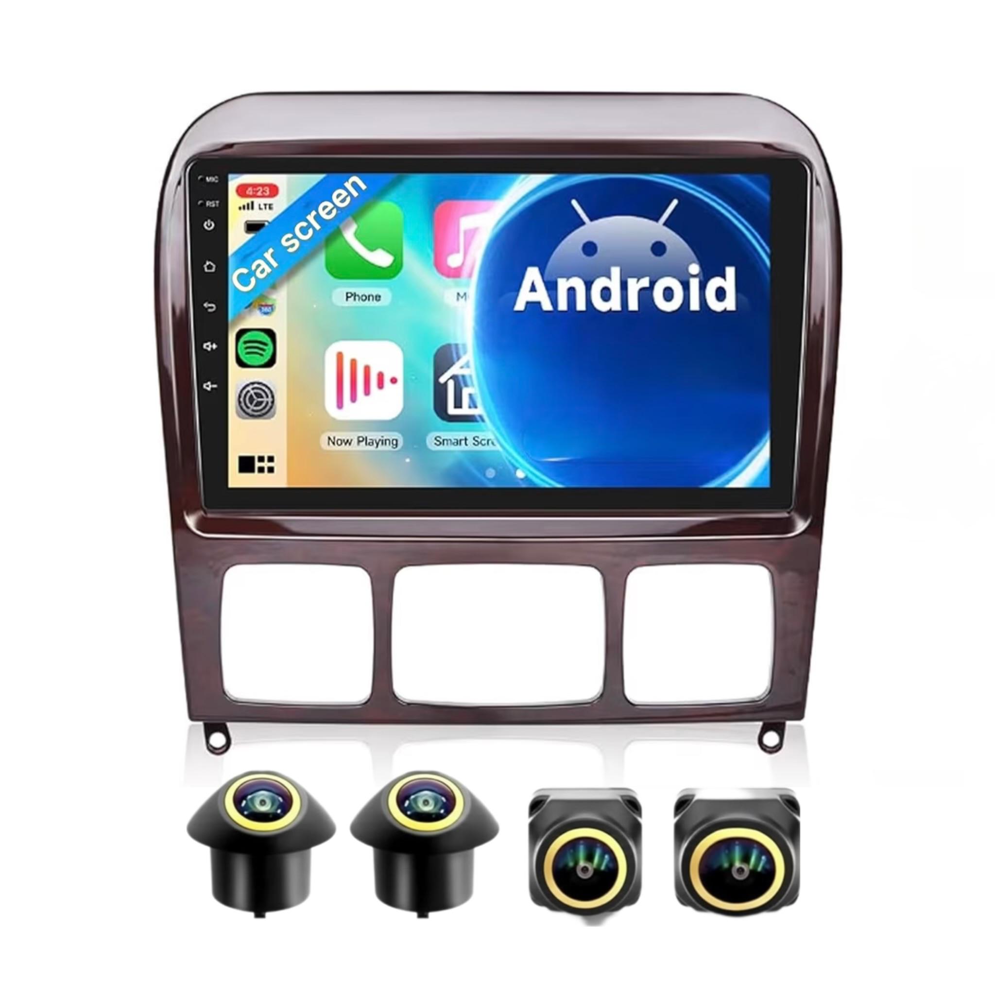 Android Car Stereo for Mercedes Benz S Class W220 VV220 1998-2005 9 Inch IPS.QLED Touch Screen with AHD Camera Included - Image 2