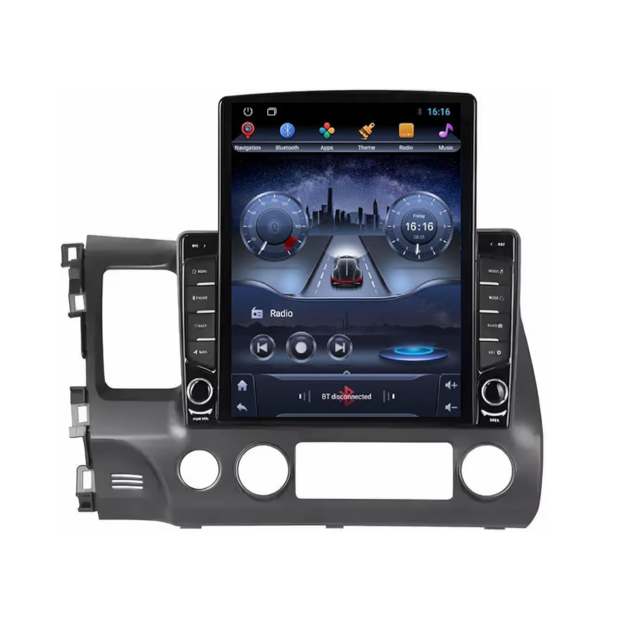 Android Tesla style Vertical Screen for Honda Civic 2006-2011 9.7 Inch IPS.QLED Touch Screen with AHD Camera Included