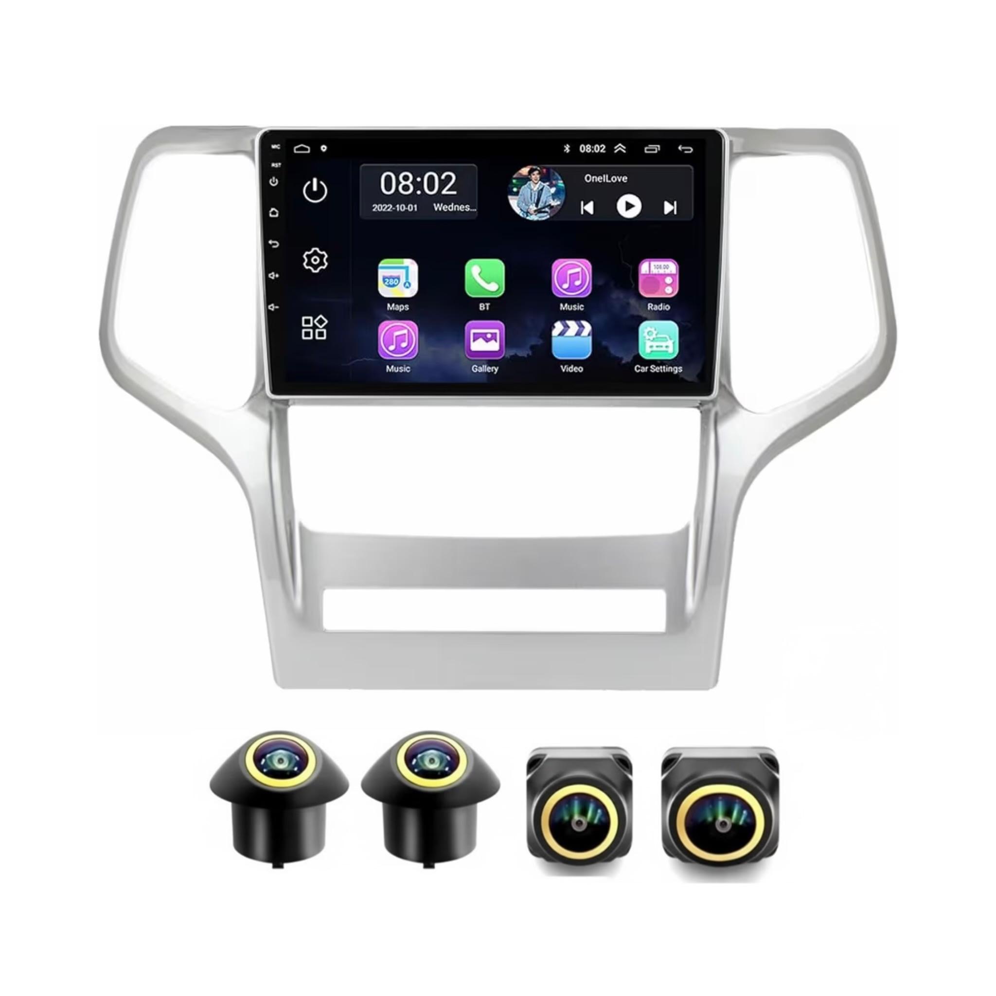 Android Car Stereo for Jeep Grand Cherokee WK 2008-2013 9 Inch IPS.QLED Touch Screen with AHD Camera Included - Image 2