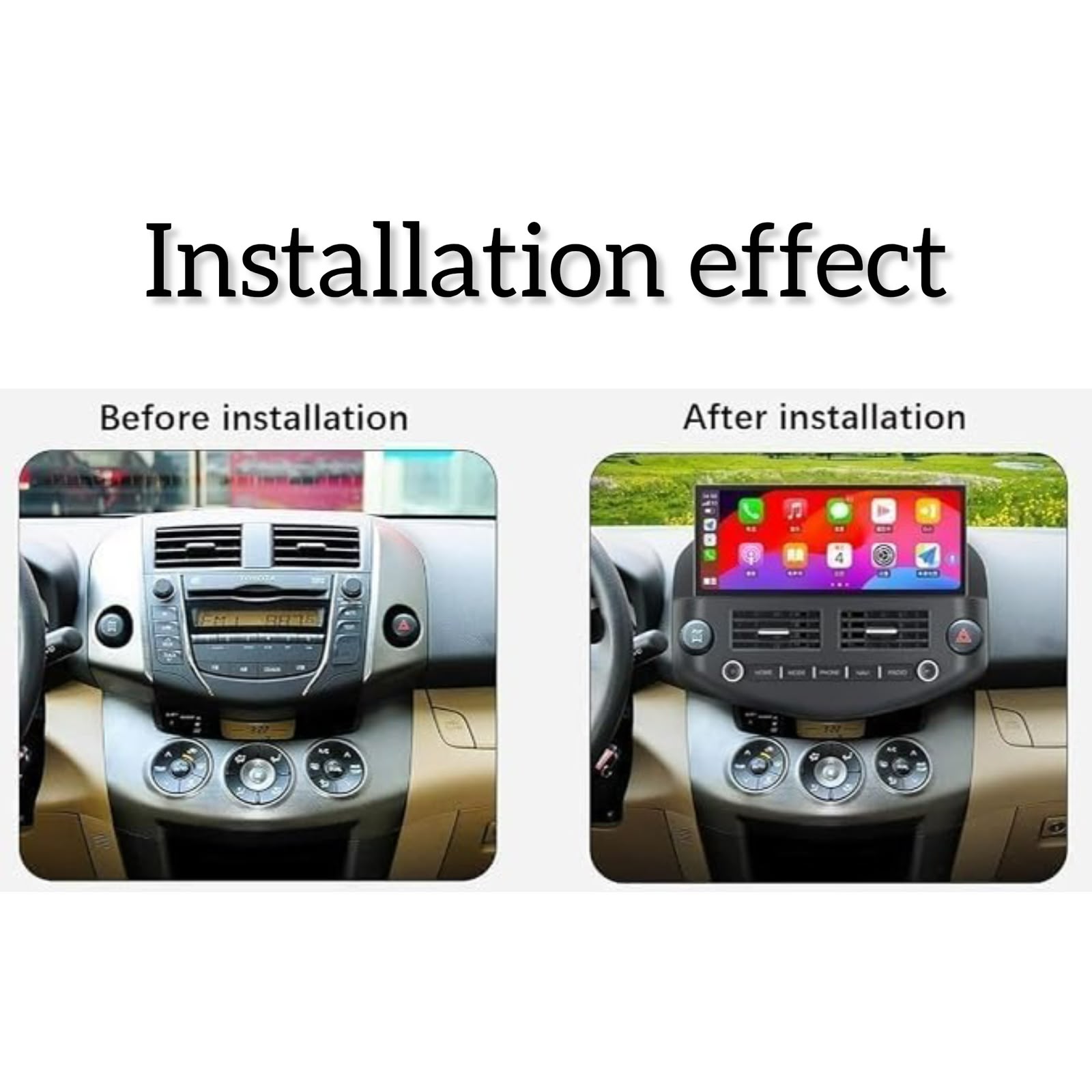 Android Car Stereo for Toyota RAV4 2007-2012 Support Carplay, M-Link Wi-Fi BT, Radio GPS, 12.3 Inch IPS Screen with AHD Camera Included - Image 2