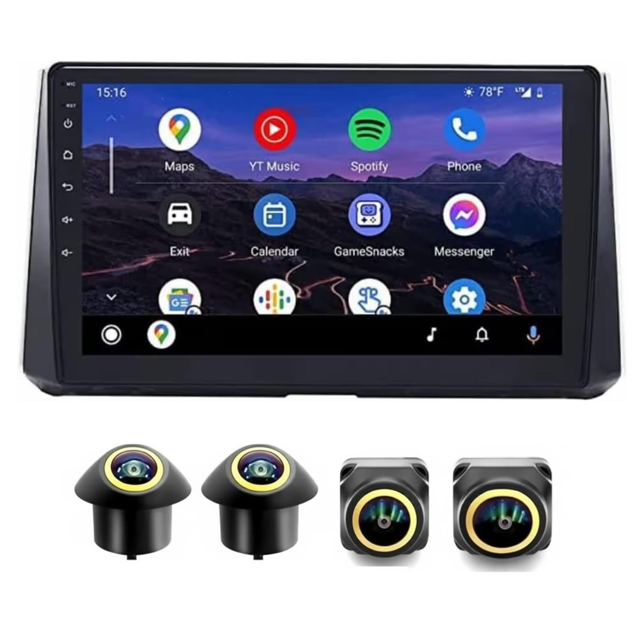 Android Car Stereo for Toyota Corolla 2019-2023 10 Inch IPS.QLED Touch Screen with 360D Camera Included