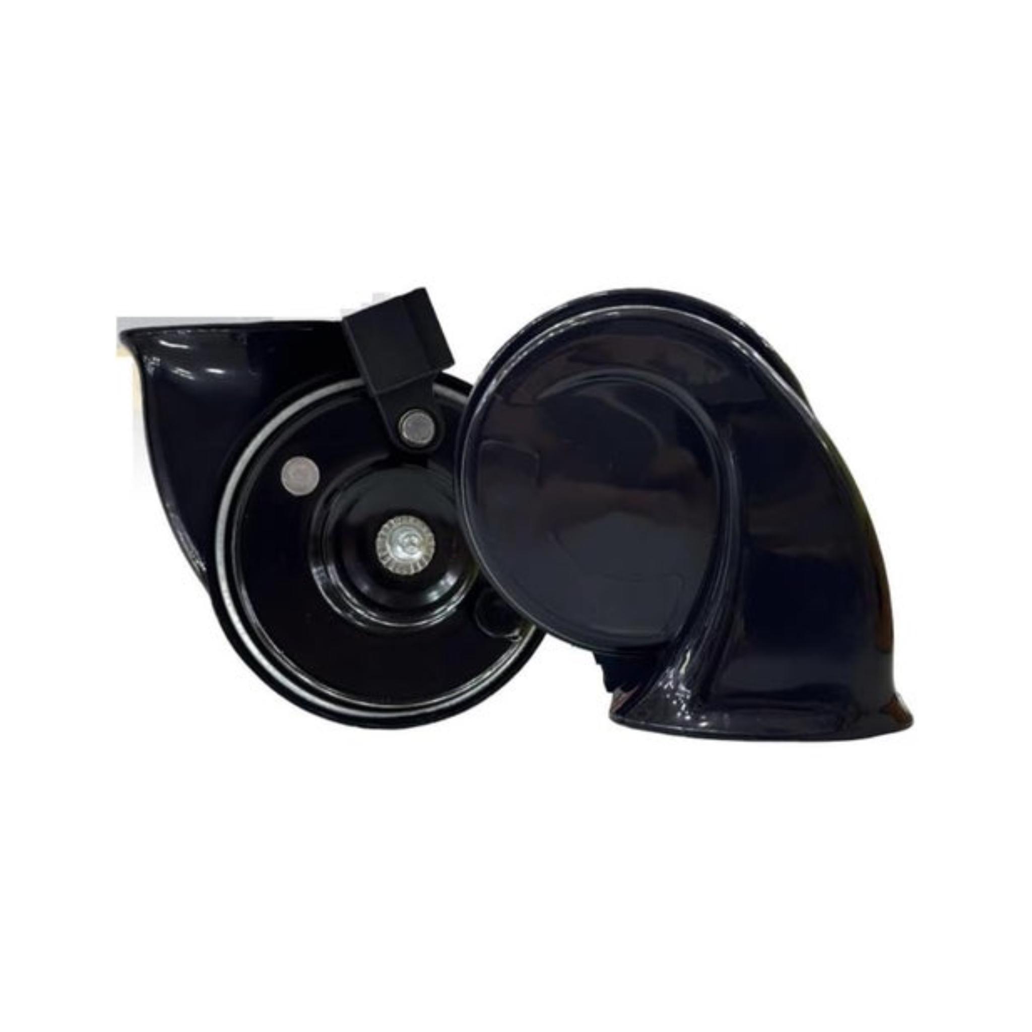 HR-220 Dual-Tone Snail Power Horns, 120dB, DC 12V, Black, High/Low Frequency 510Hz/410Hz, Vehicle Warning System