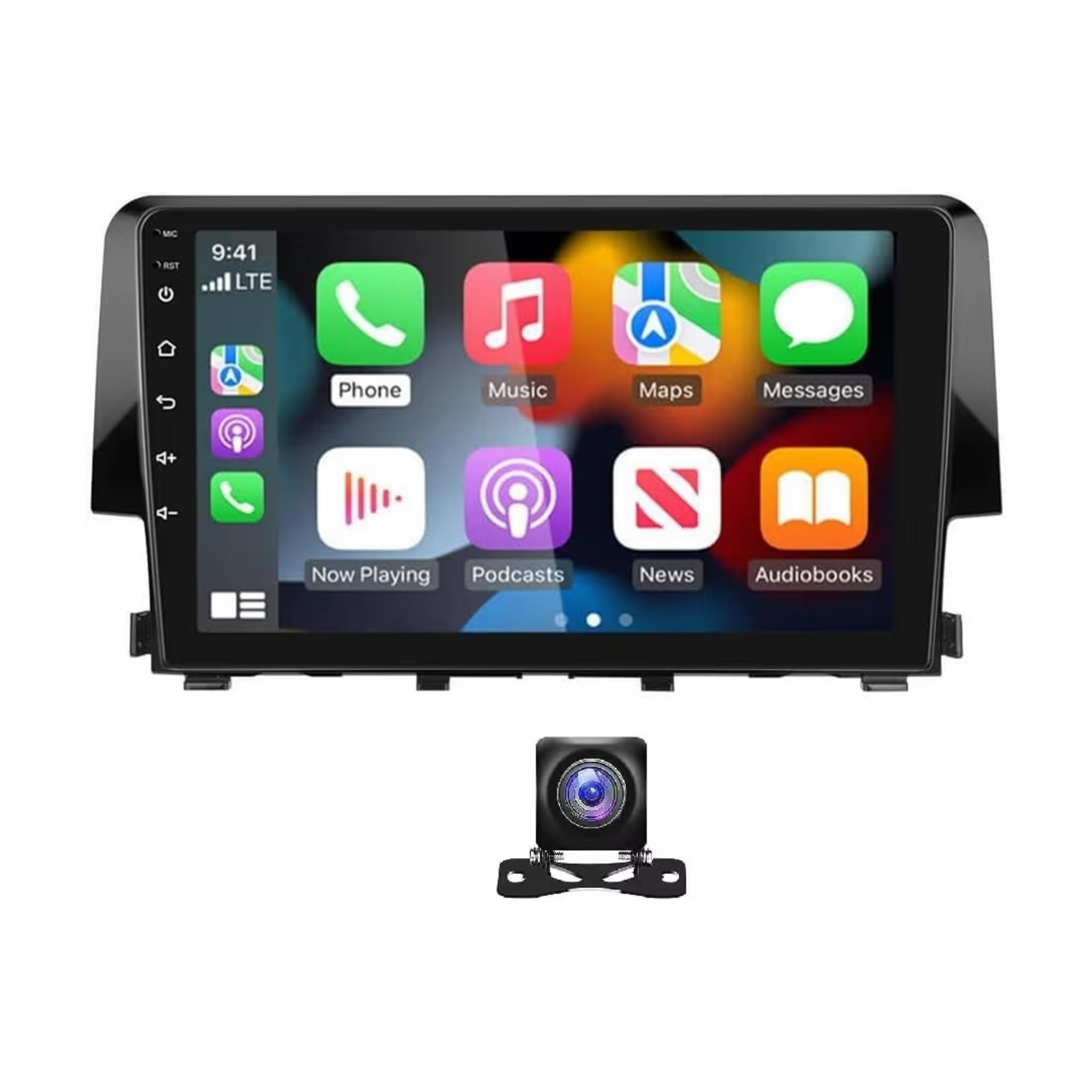 Android Car Stereo for Honda Civic 2016-2020 9 Inch IPS.QLED Touch Screen with AHD Camera Included