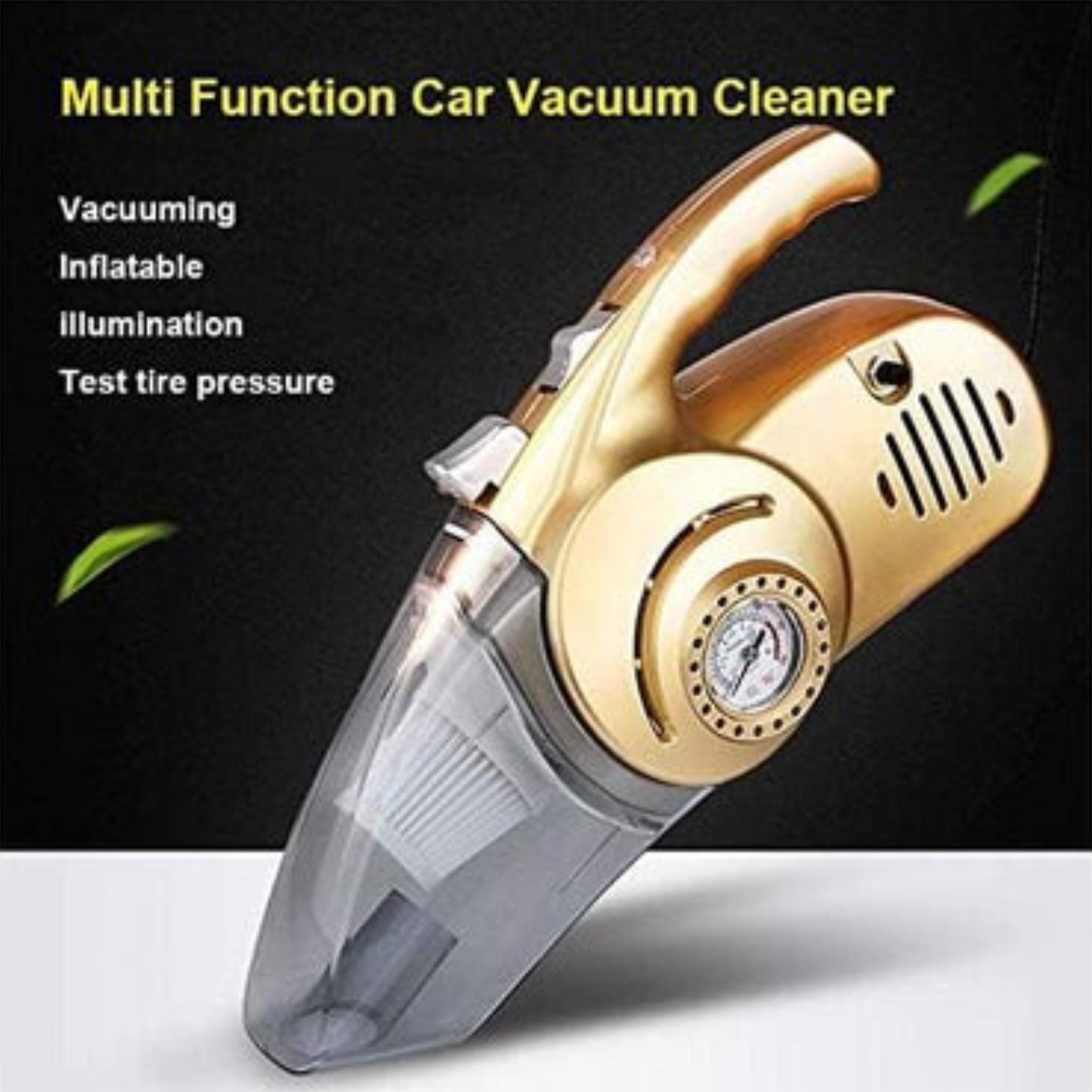 Car 4 in 1 Handheld Corded Vacuum Cleaner, DC 12V Wet Dry Auto Dust Buster with Tyre Inflator Pressure Gauge and LED Light for Pet Hair,Car Cleaning - Image 2
