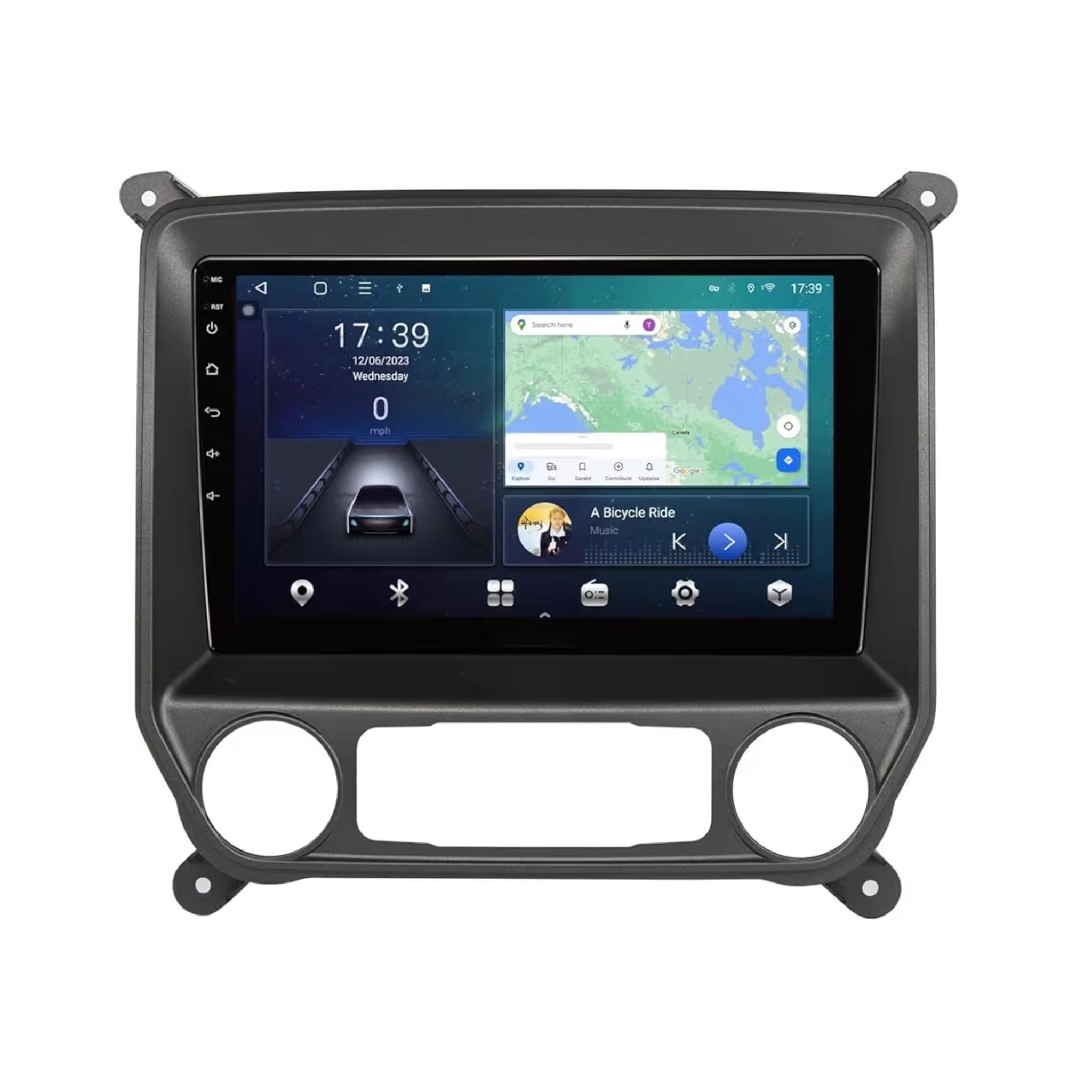 Android Car Stereo for Chevrolet Silverado & GMC Sierra 2014-2018 10 Inch IPS.QLED Touch Screen with AHD Camera Included