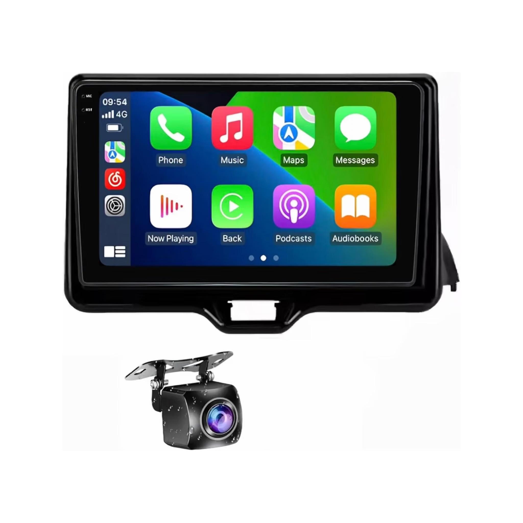 Android Car Stereo for Toyota Yaris 2022-2023 10 Inch MirrorLink WiFi BT, IPS Touch Screen with AHD Camera Included