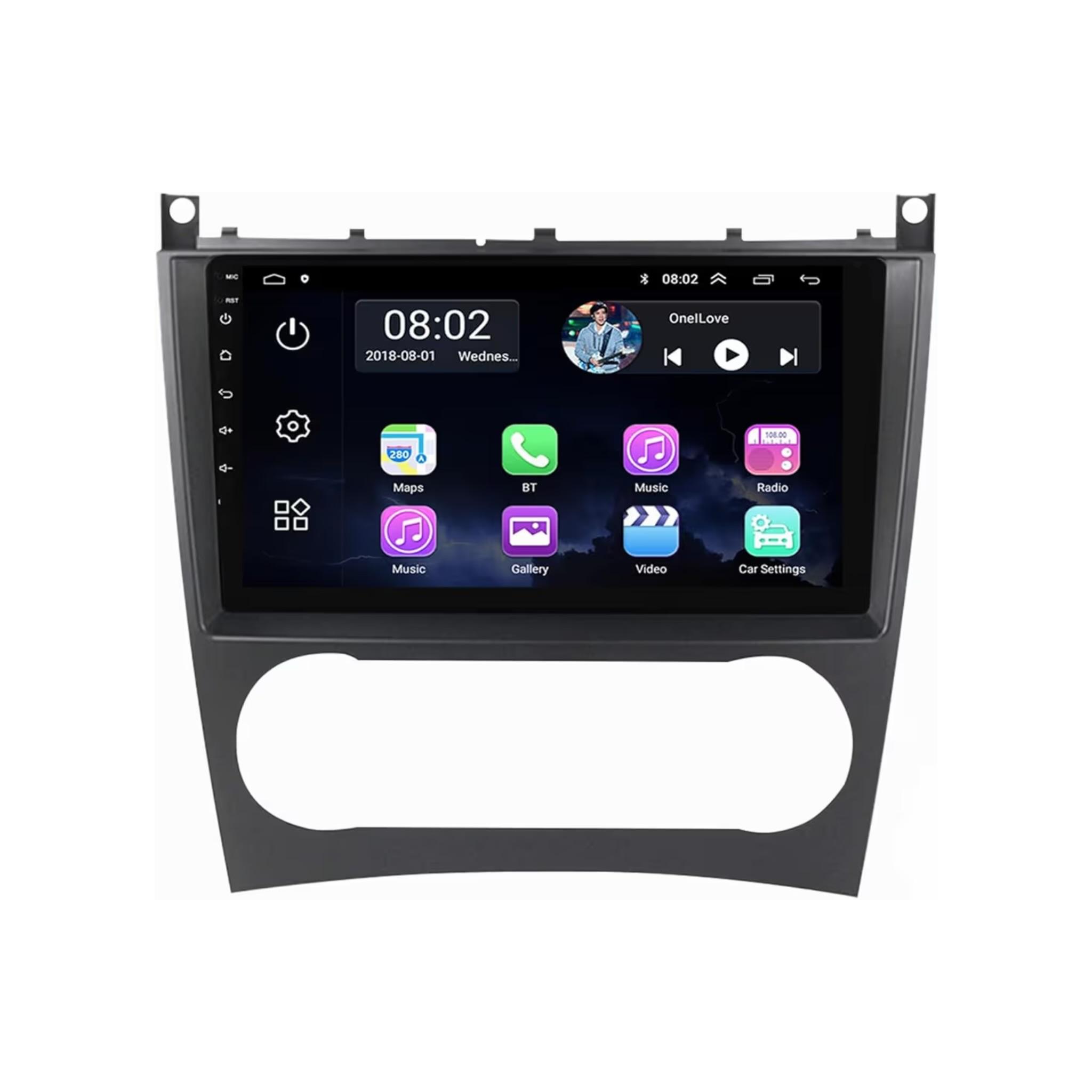 Android Car Stereo for Mercedes-Benz C-Class W203 W209 C180 C200 Cl203 C209 A209 2004-2011 9 Inch IPS.QLED Touch Screen with AHD Camera Included