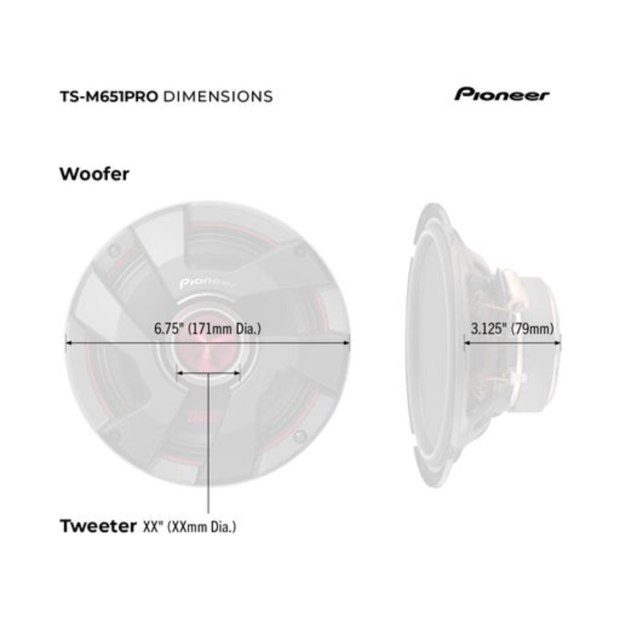 PIONEER TS-A363PRO P.R.O. Series 6-3/4" 500 W Max Power, High Efficiency Mid-Bass Driver  - Image 2